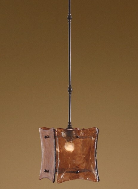 Diva At Home 44&#x22; Brown Iced Cube Mini Pendant Hanging Ceiling Light Fixture