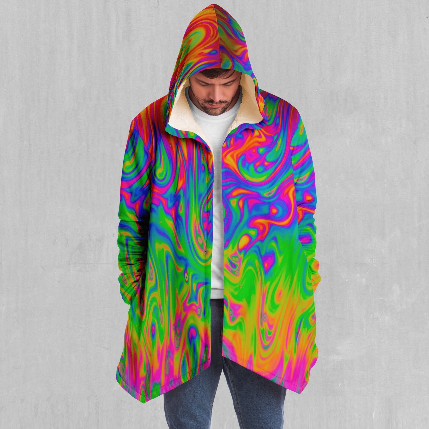 Metamorphosis Sherpa offers Lined Hooded X-Cape // Psych Fashion & Visionary Art // Trippy, Cape, Cloak, Festival Style, Psytrance, Electric Forest