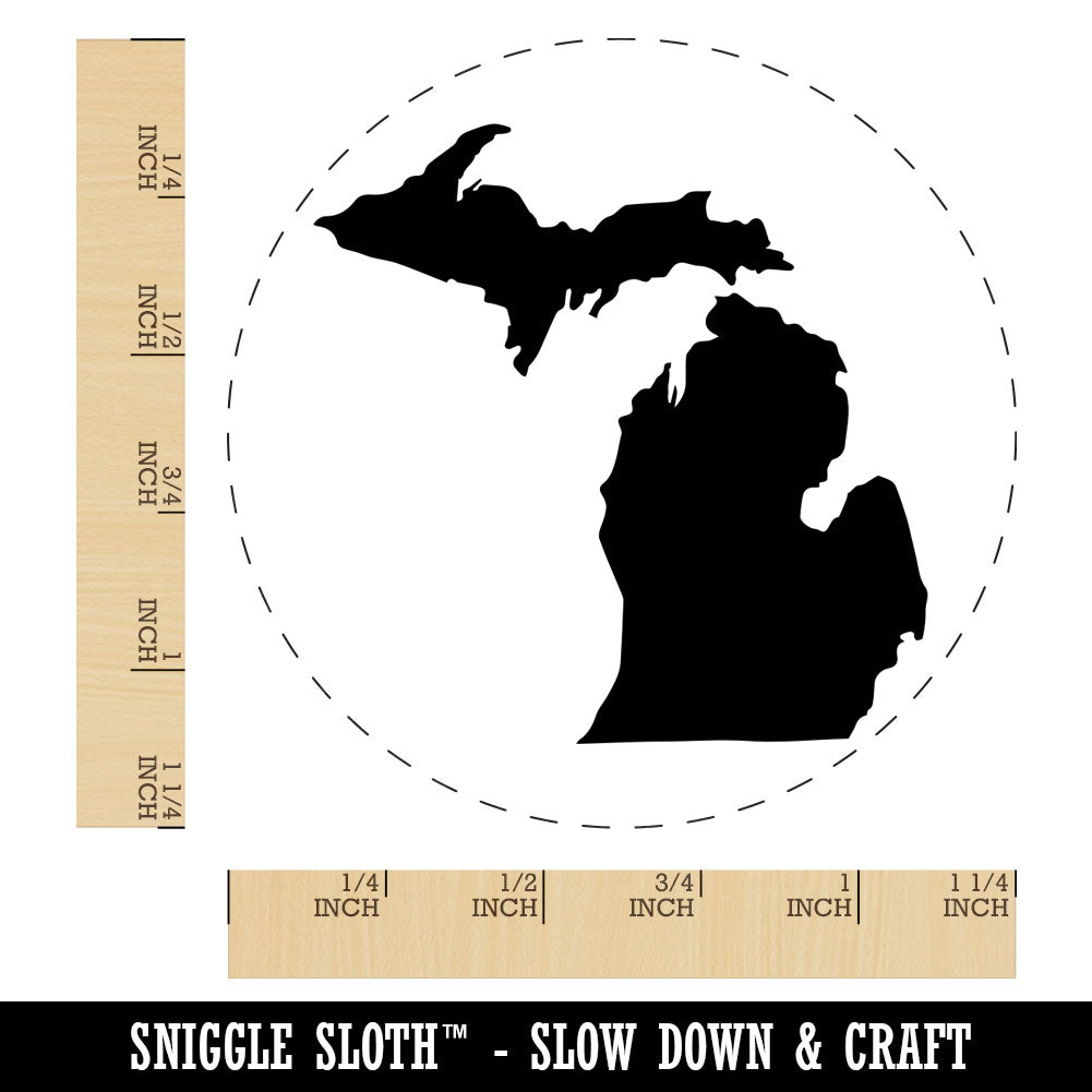 Michigan State Silhouette Rubber Stamp for Stamping Crafting Planners