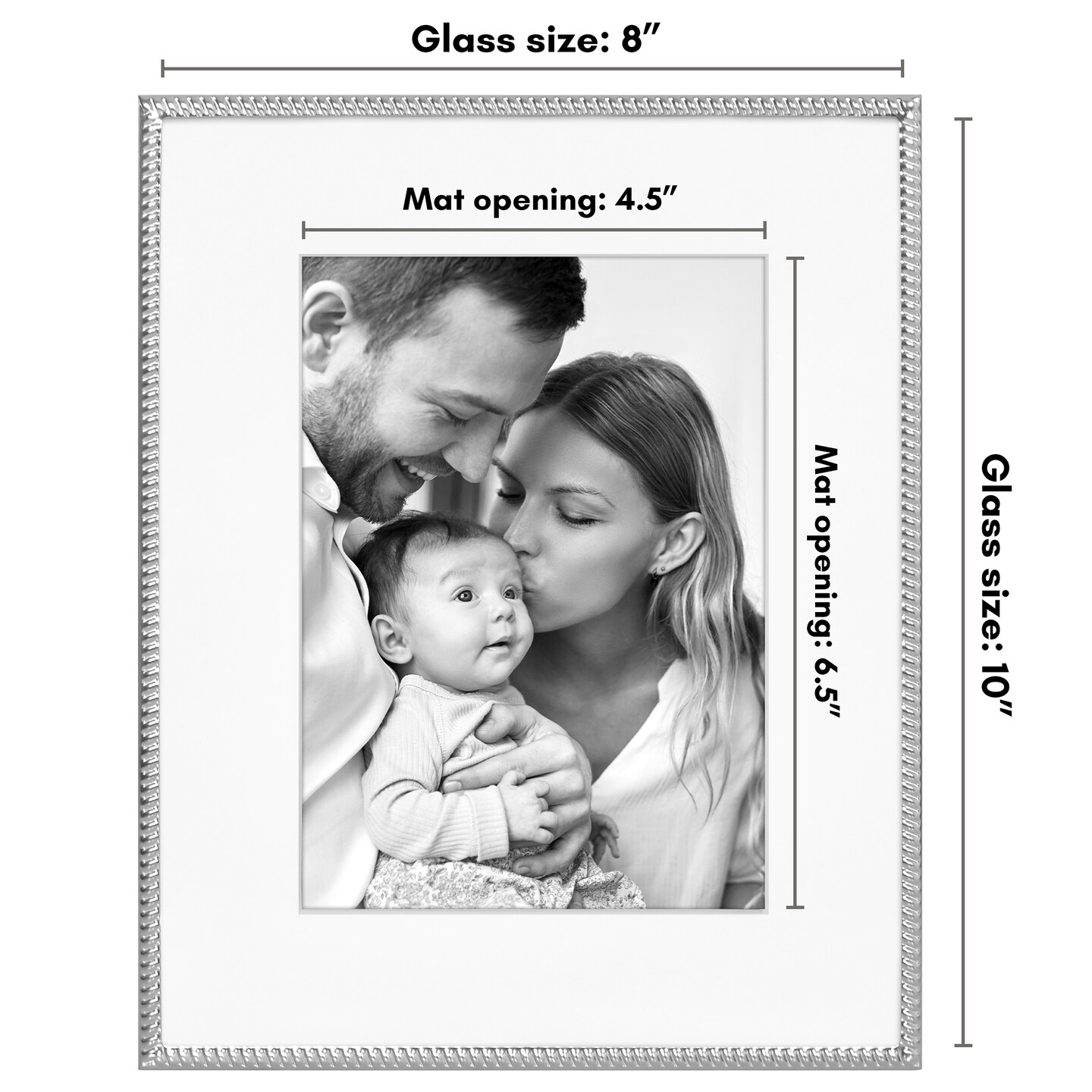 Americanflat Picture Frame with Mat & Rope-Style Textured Detailing and Shatter-Resistant Glass - Use With or Without the included Mat - Elegant Bamboo Frames for Tabletop or Wall