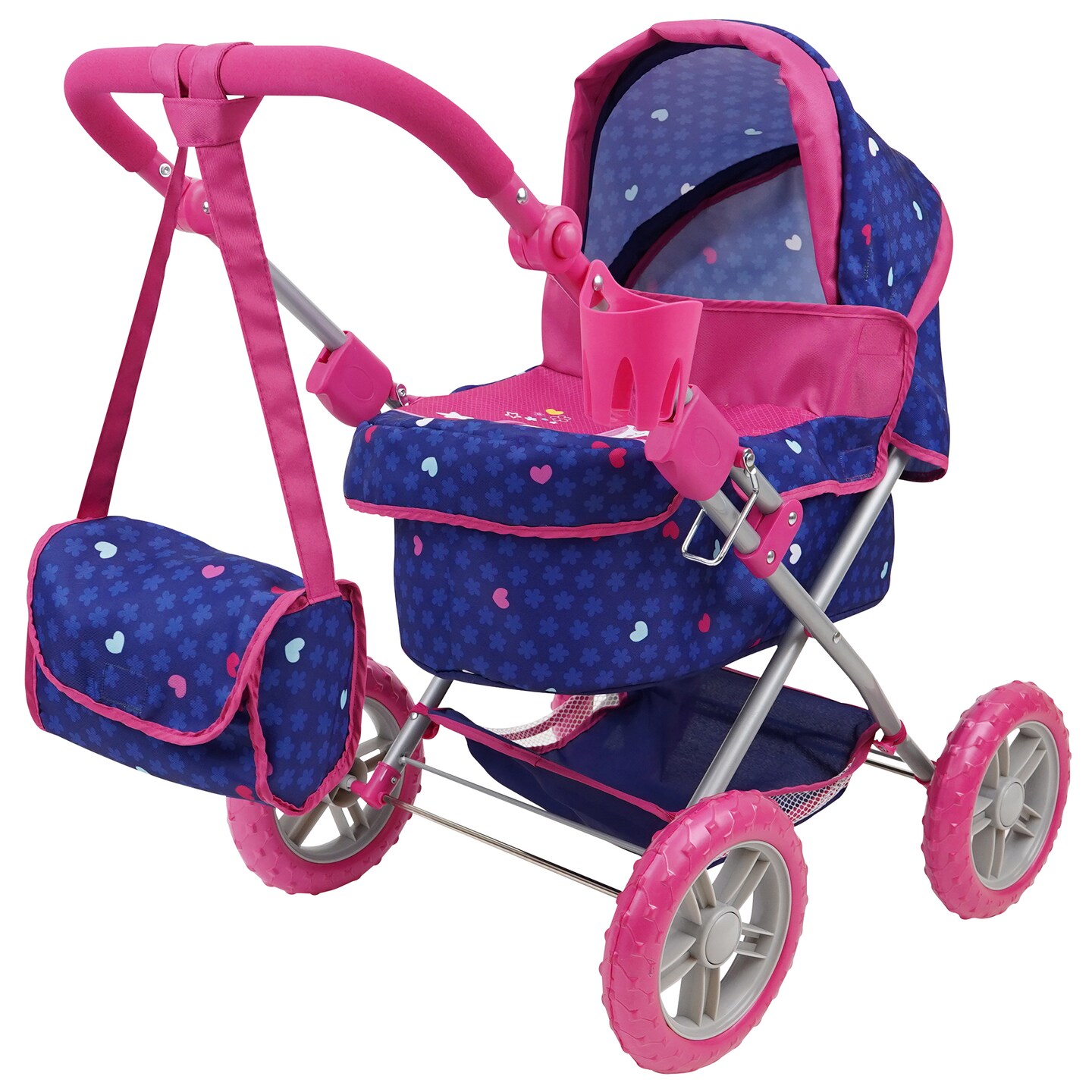 509 Crew: Unicorn Doll Pram, Great for Kids Play Time, Retractable Canopy, Removable Bassinet & Matching Bag, Easy to Fold for On the Go Use, For Ages 3 and Up