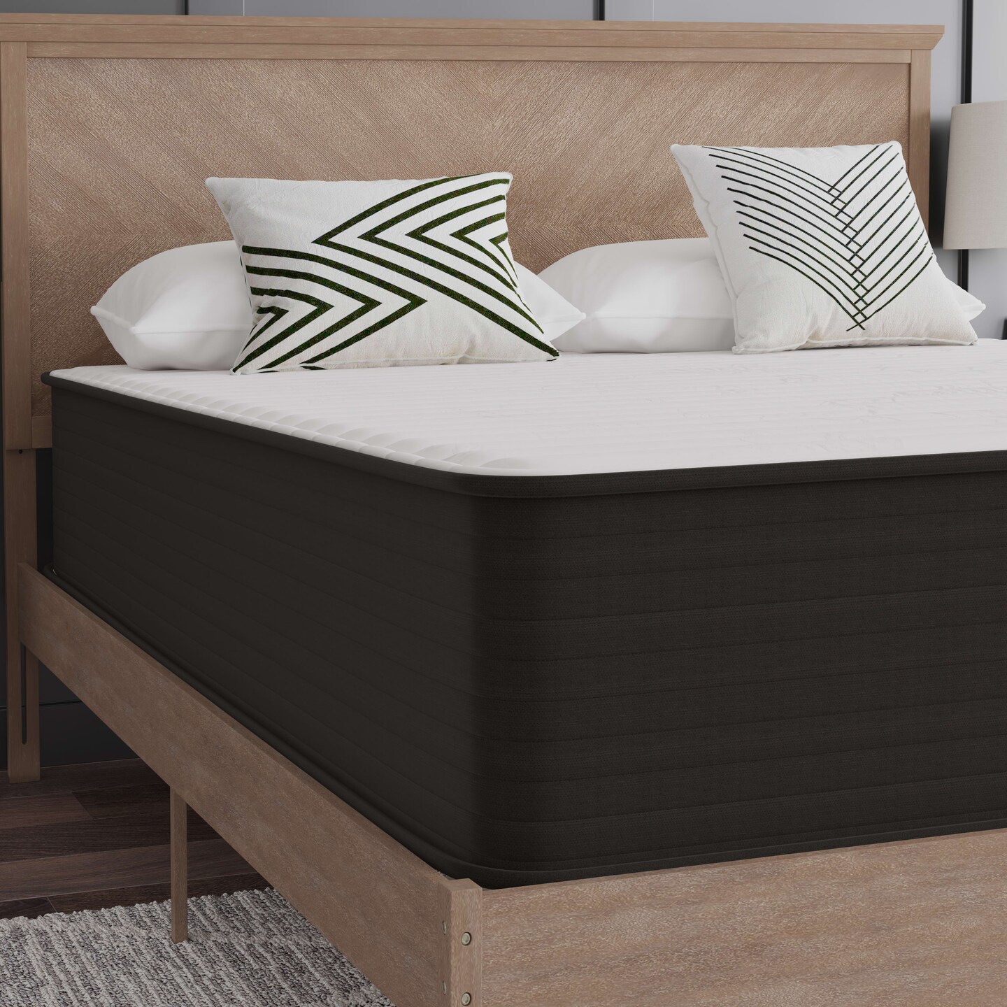 Emma and Oliver Drift 12 Inch Hybrid Mattress, High Density Foam and Pocket Spring Mattress in a Box, CertiPur-US Certified Foam