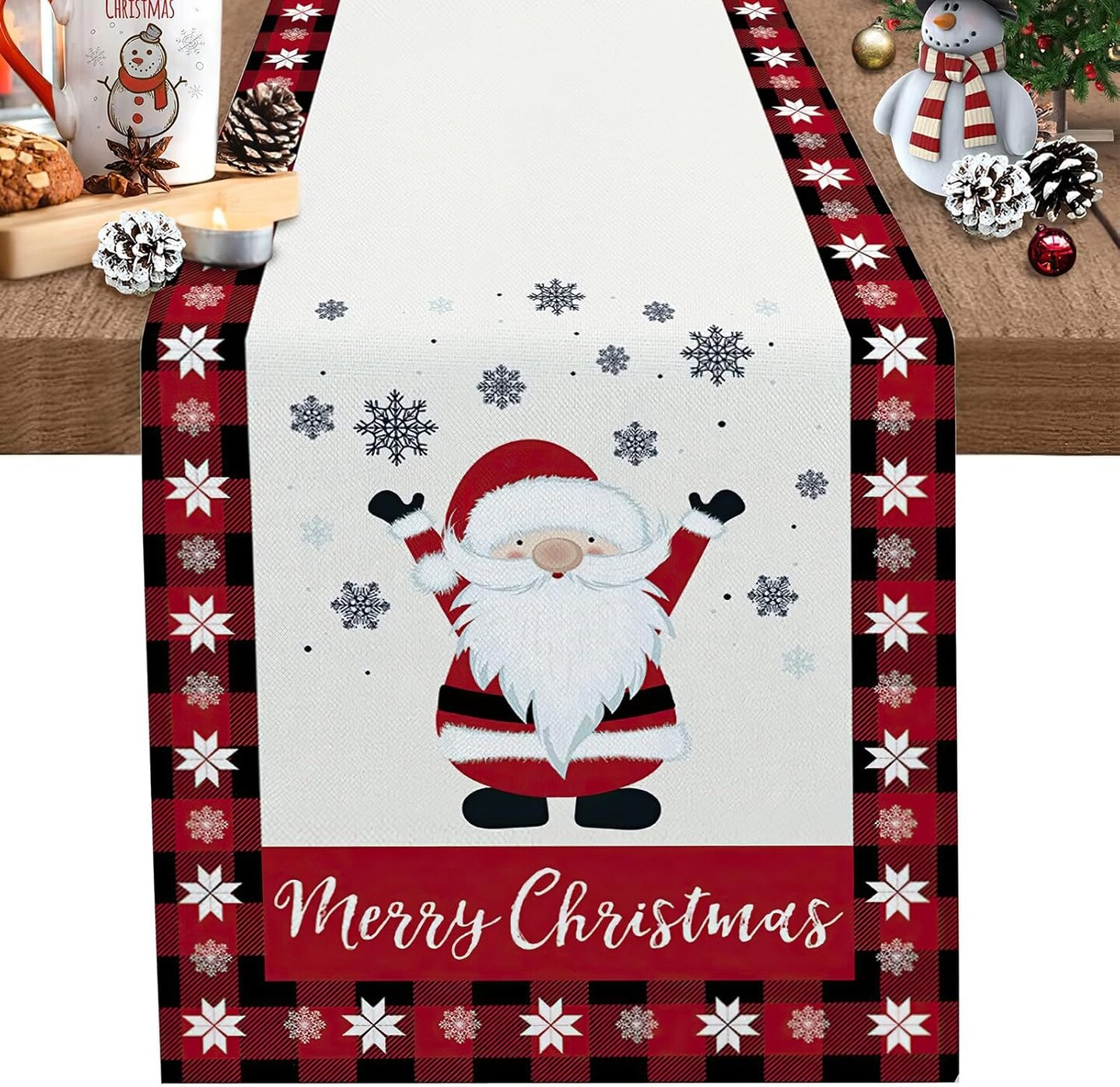 Christmas Buffalo Plaid Table Runner, Christmas Runners for Table Christmas Decorations Christmas Runner for Christmas House Decorations Indoor 13 x 72 Inch Christmas Table Linens