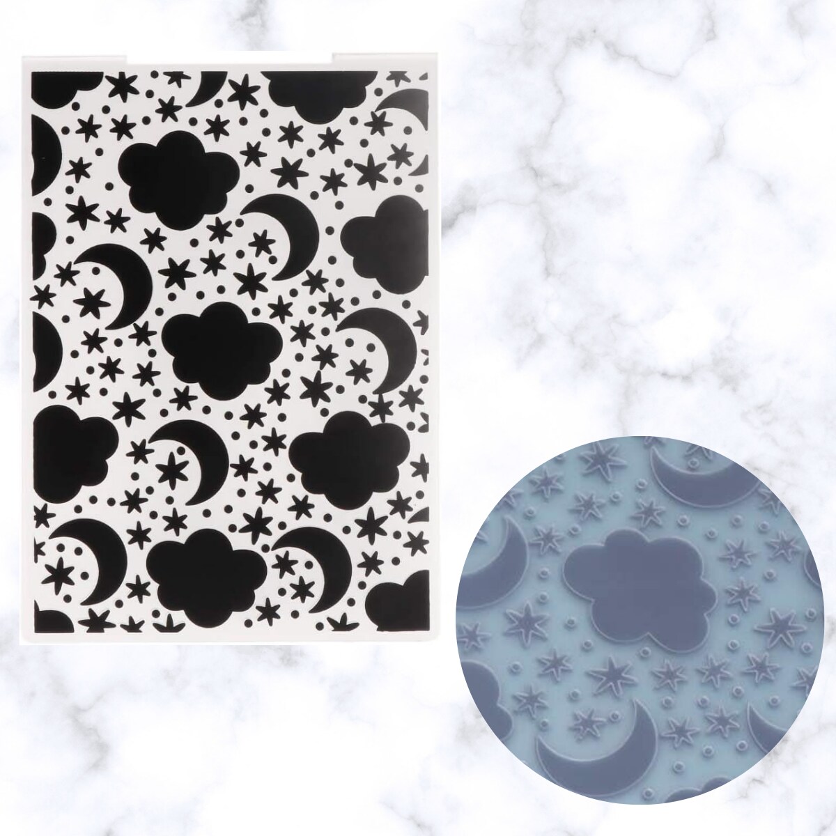 Plastic Folder Embosser, Moon and Stars Folder Embosser Fondant Embosser Paper Embosser