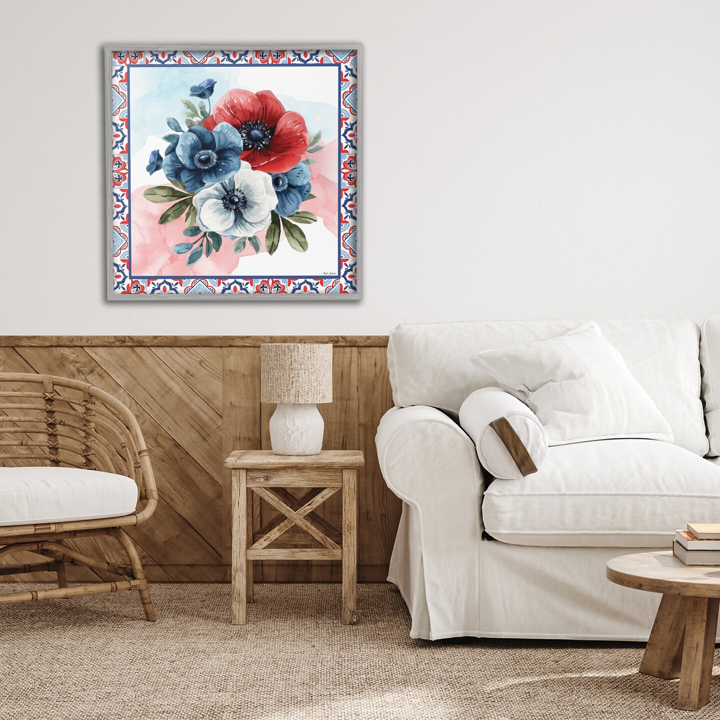 Stupell Industries Patriotic Poppies Bundle Framed Giclee, design by Nicole DeCamp