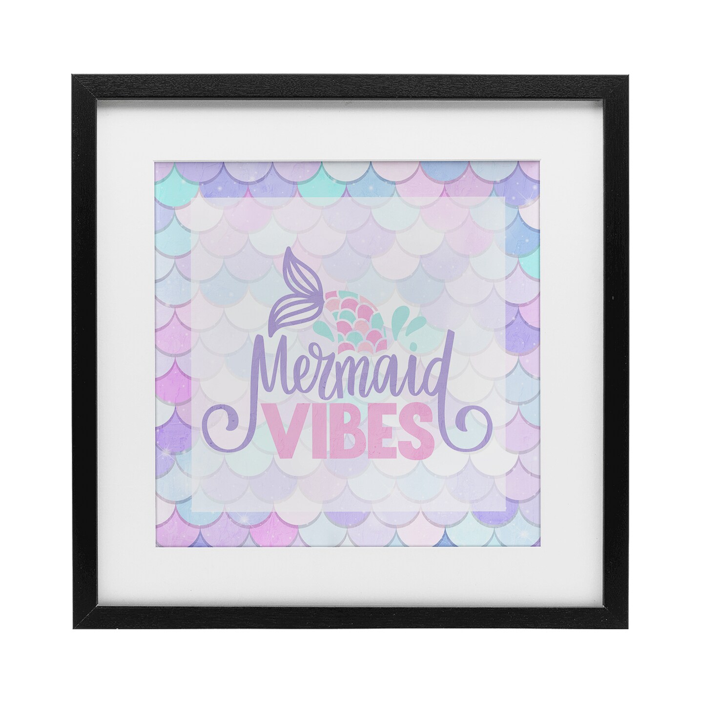 Stupell Industries Pastel Mermaid Vibes Framed Print Under Glass, design by Kim Allen