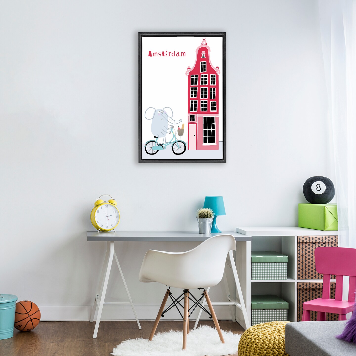 Stupell Industries Elephant & Amsterdam Building Floating Frame, design by Carla Daly