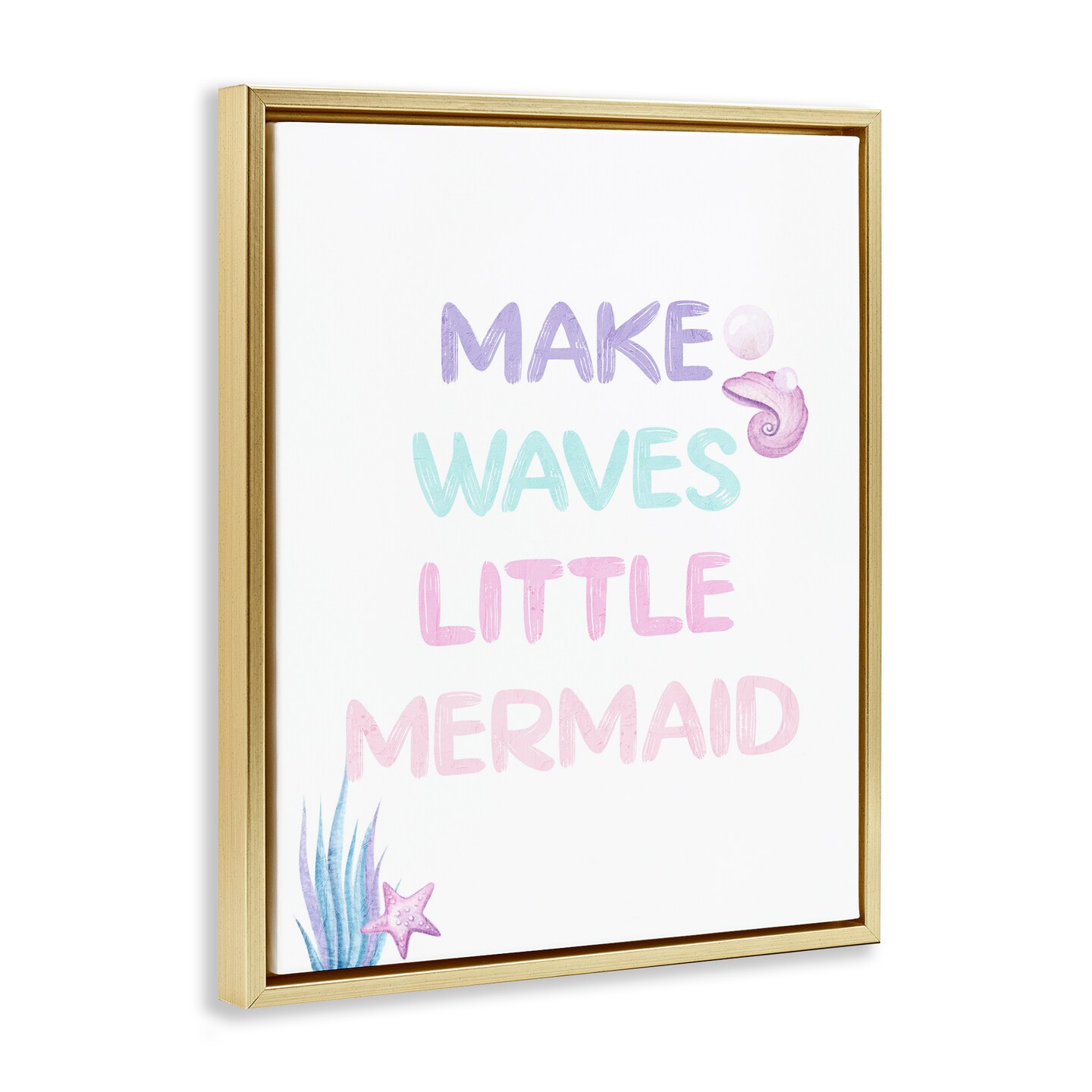 Stupell Industries Make Waves Little Mermaid Floating Frame, design by Kim Allen