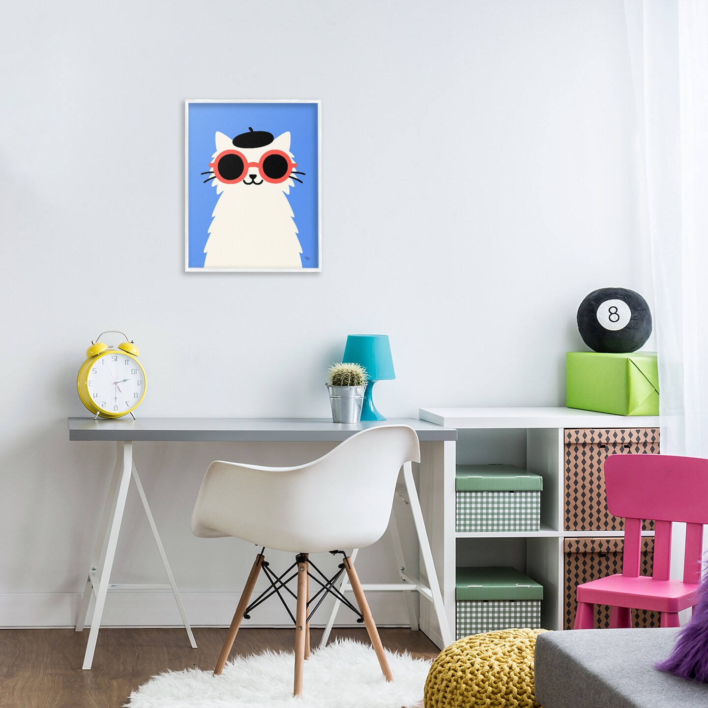 Stupell Industries Stylish French Cat Framed Giclee, design by Jessica Beck
