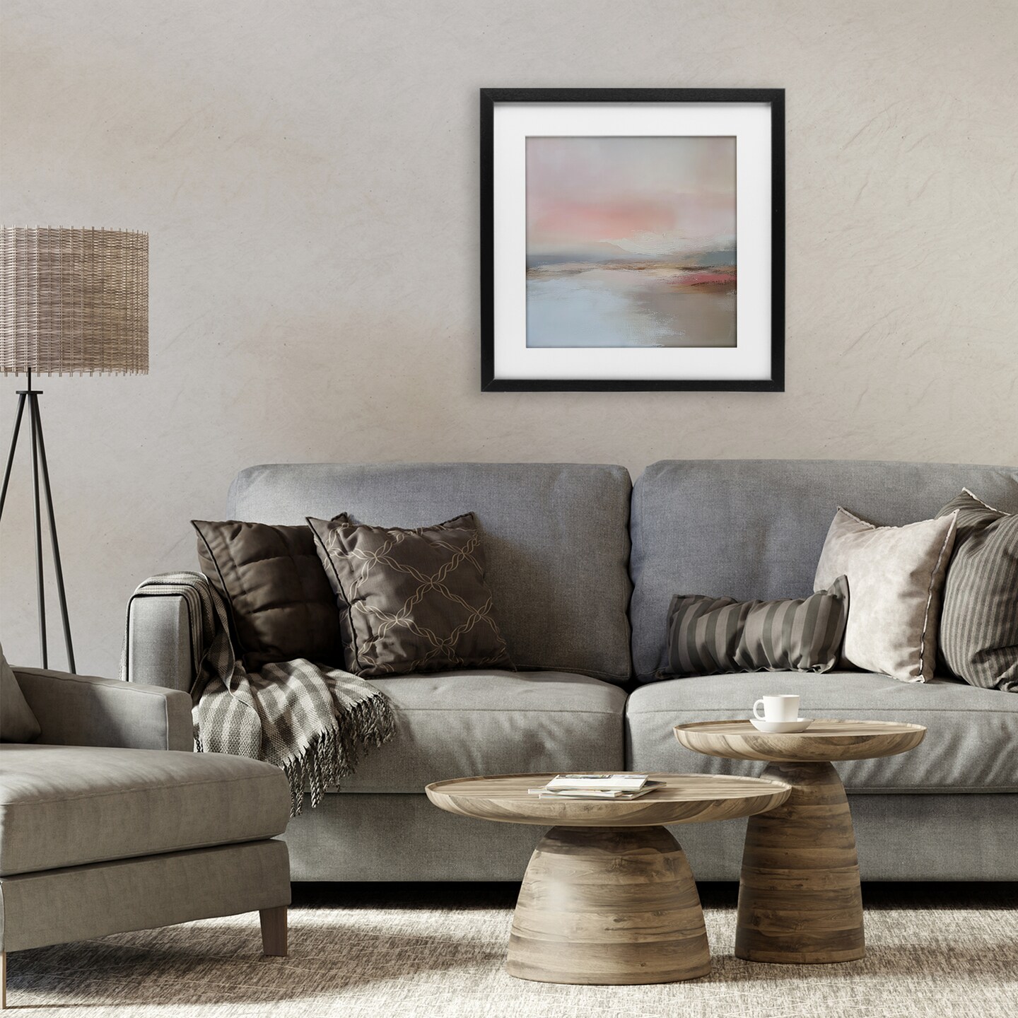 Stupell Industries Muted Landscape Distant Horizon Framed Print Under Glass, design by Petal Prints Design