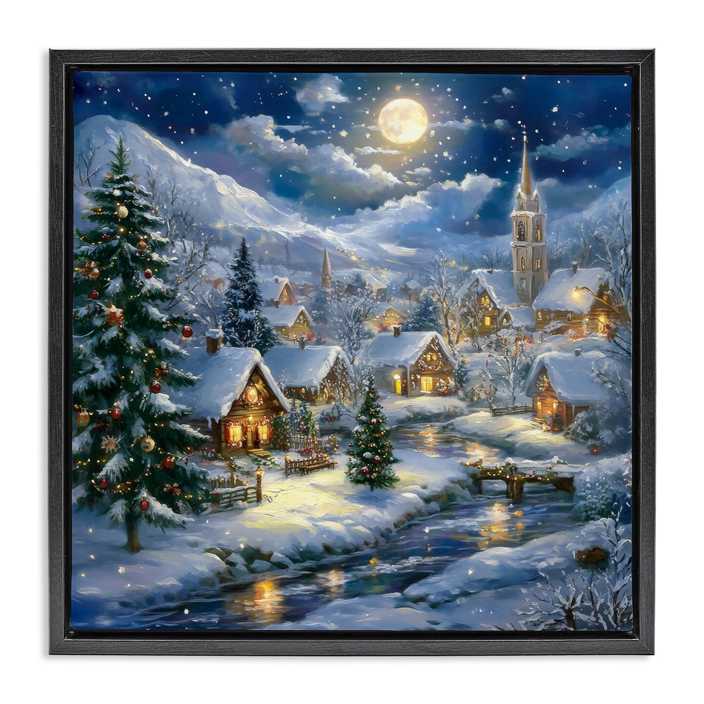 Stupell Industries Snow Covered Village Floating Frame, design by Creative Studio