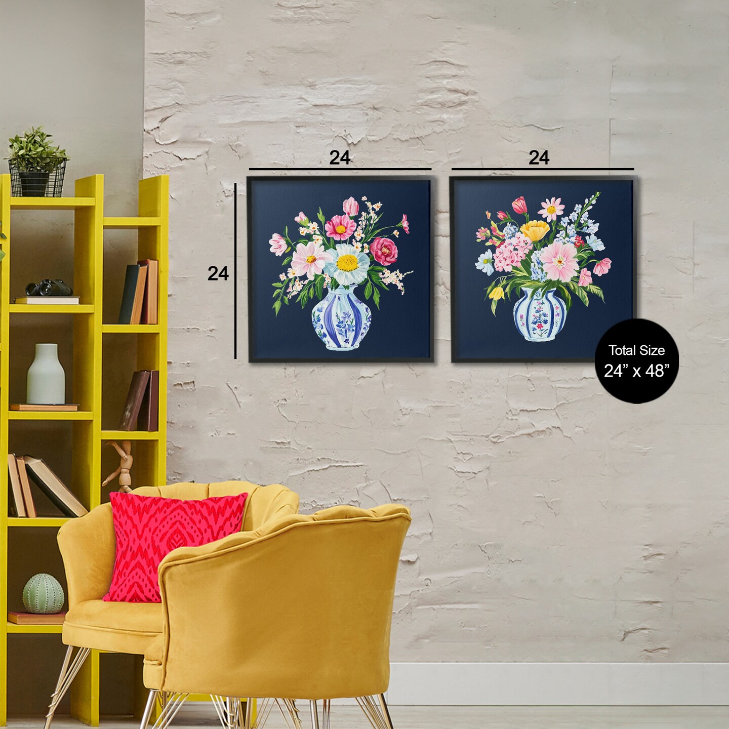 Stupell Industries Twin Chinoiserie Vases 2pc Framed Giclee Set, design by Yen