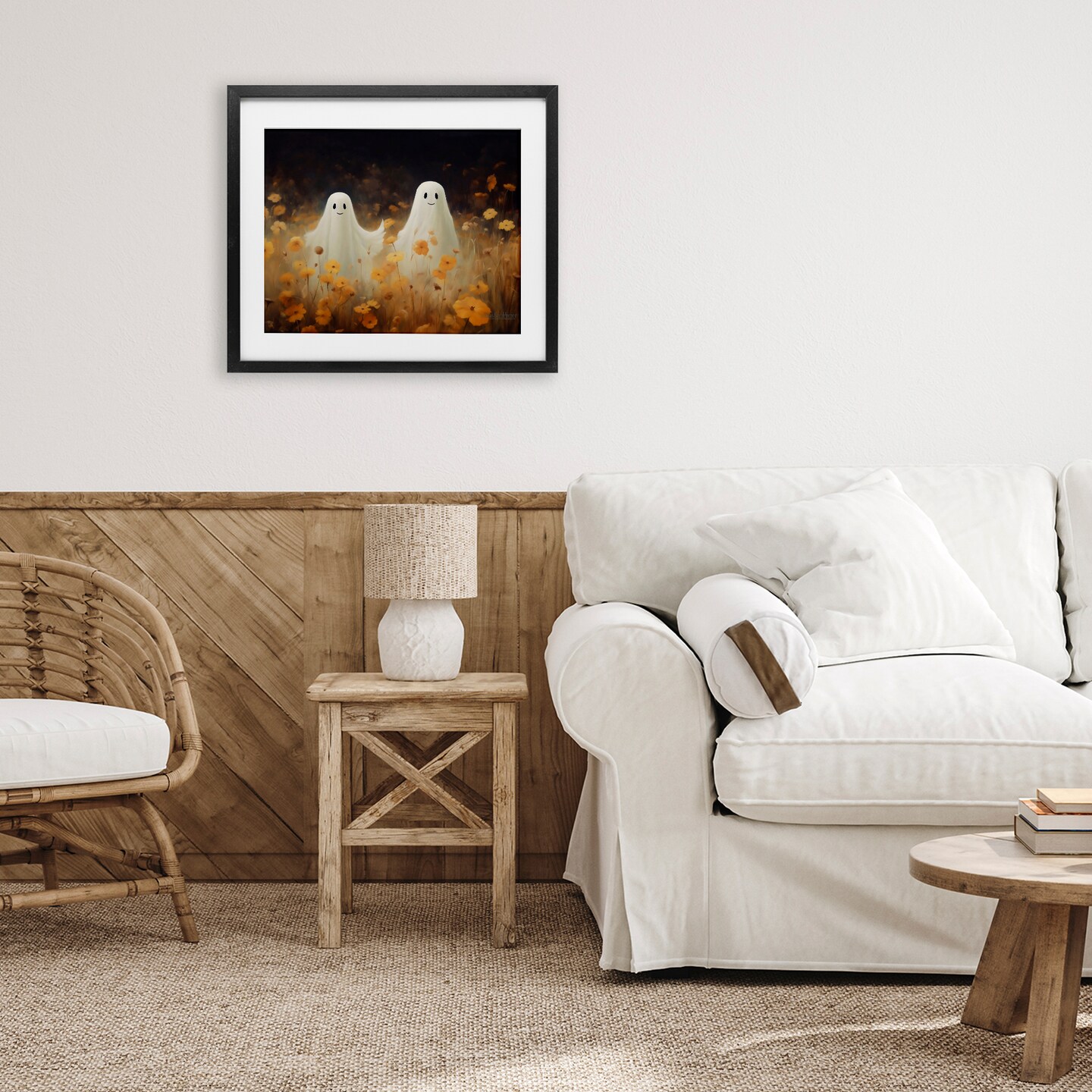 Stupell Industries Smiling Ghosts in Poppy Field Framed Print Under Glass, design by LSR Design Studio