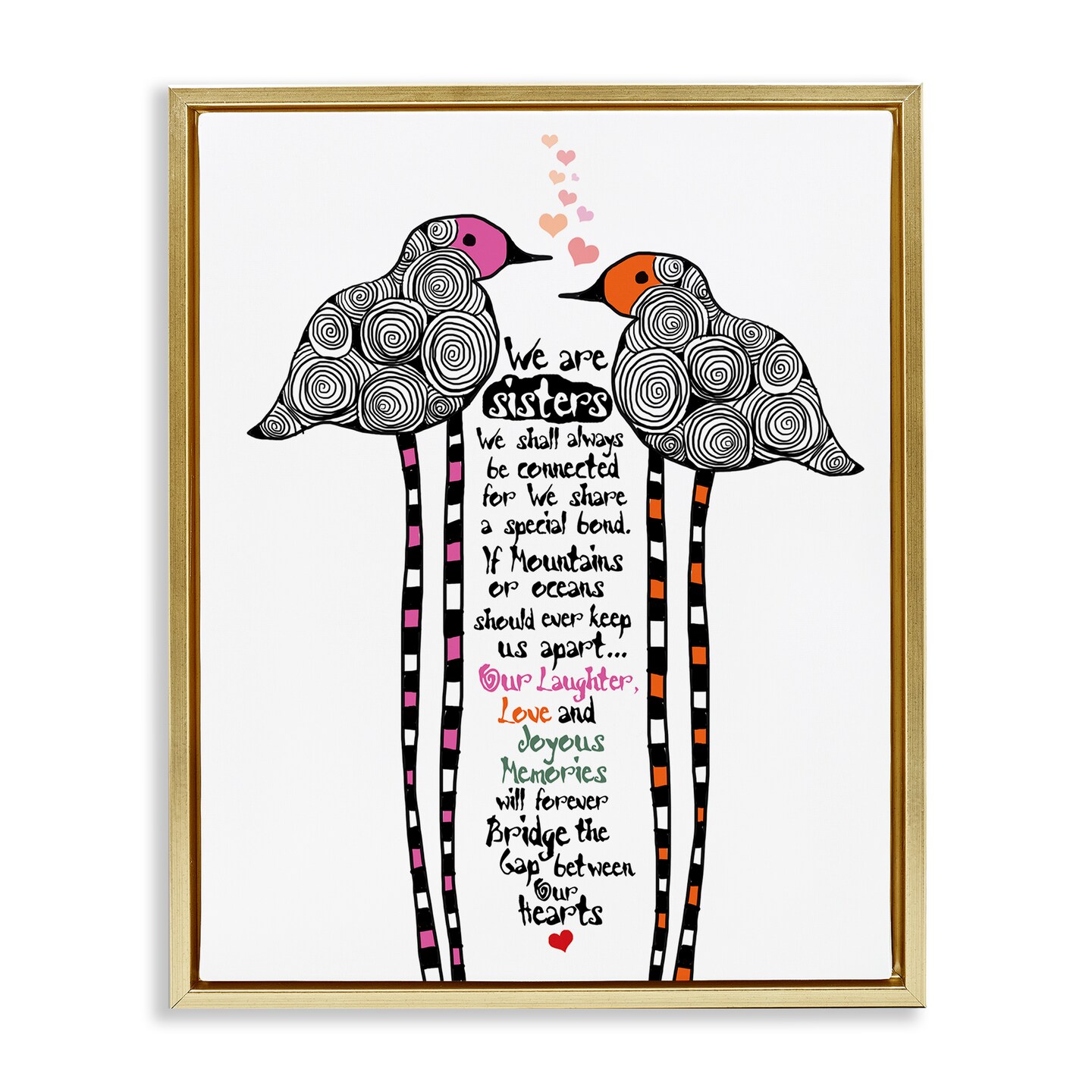 Stupell Industries We Are Sisters Bird Duo Floating Frame, design by Suzanne Millius
