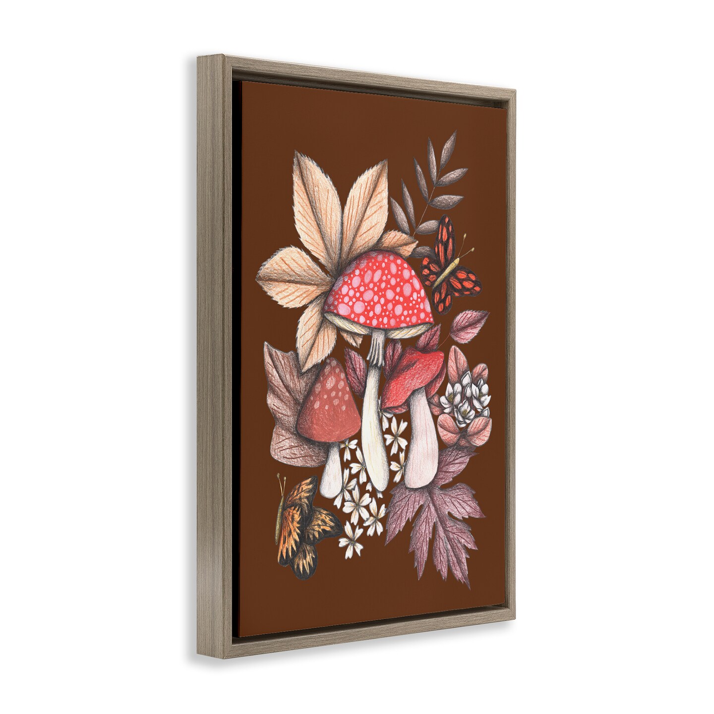 Stupell Industries Autumnal Mushrooms Magic Floating Frame, design by Cecilia Battaini