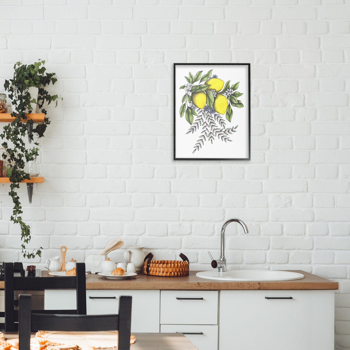 Stupell Industries Lemons & Flowers Vintage Sketch Framed Giclee, design by Cecilia Battaini