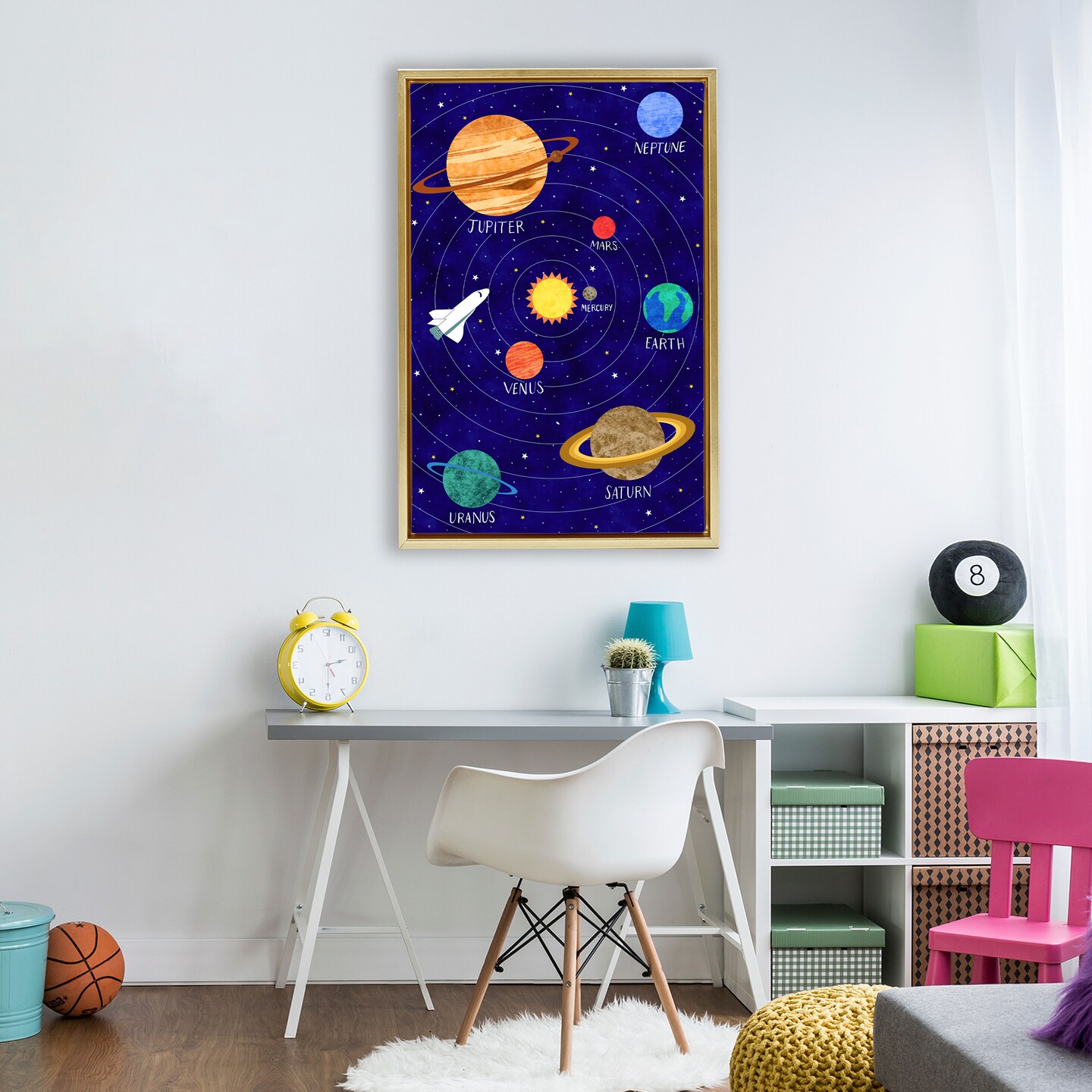 Stupell Industries Solar System Education Floating Frame, design by Elizabeth Caldwell