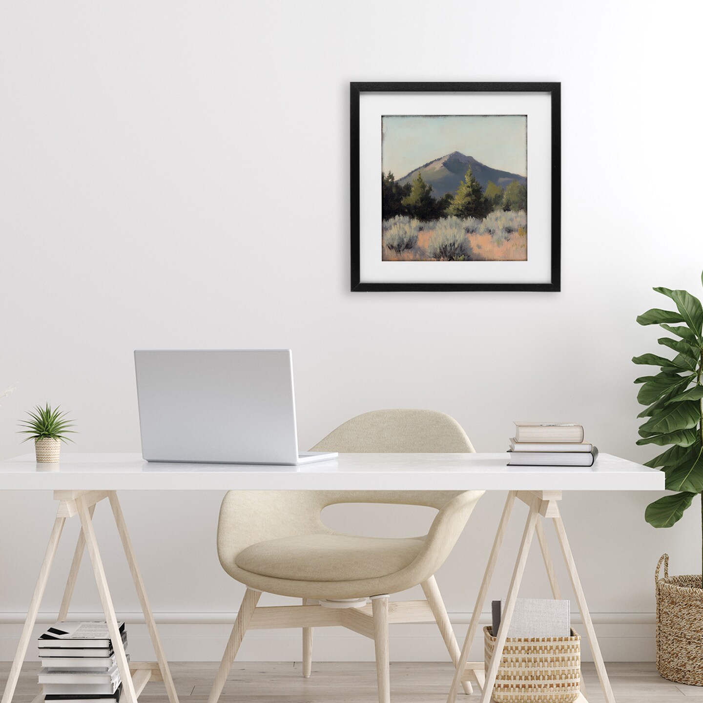 Stupell Industries Tucson Mountain Landscape Framed Print Under Glass, design by Petal Prints Design