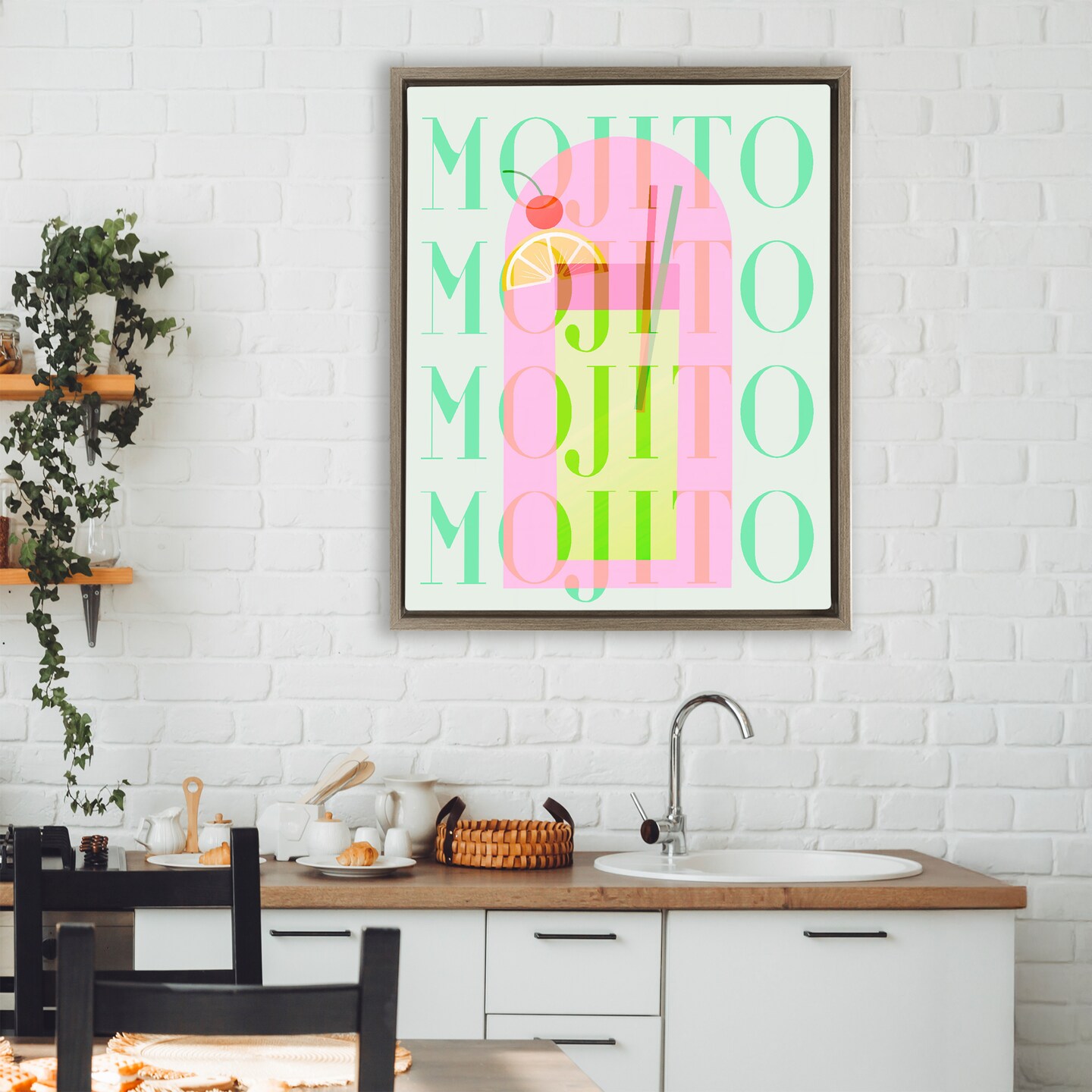 Stupell Industries Retro Pastel Mojito Floating Frame, design by Lil' Rue