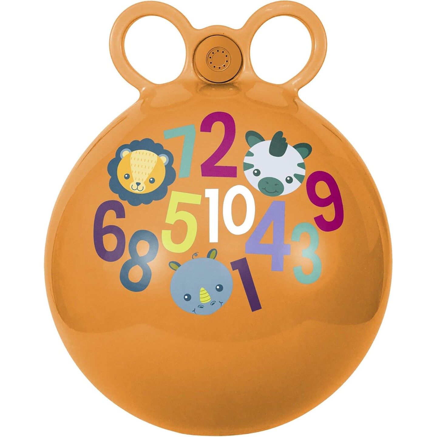 Hedstrom: 15&#x22; Numbers Sensory Sound Hopper - Orange &#x26; Animal Graphics - Plays Music, Fun Educational Bouncing Toy, Balance &#x26; Coordination, Kids 4+