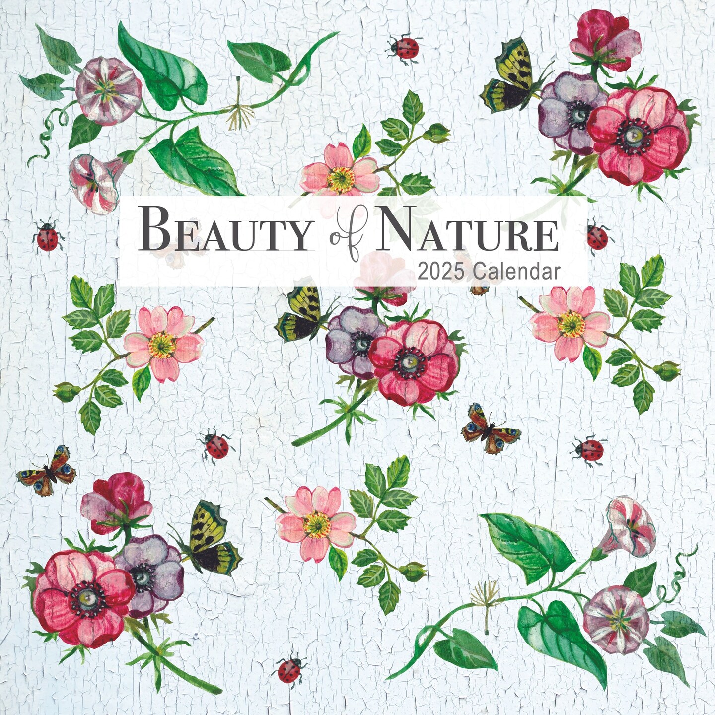 2025 Square Wall Calendar, Beauty of Nature, 16-Month Floral Theme with 180 Reminder Stickers (12x12 In)