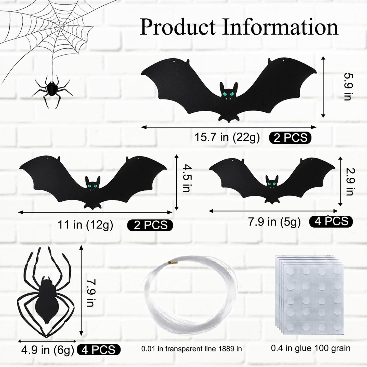 12 PCS Halloween Bats
