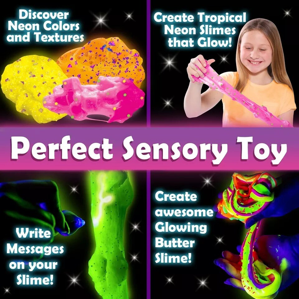 Tropical Glow In The Dark Slime Kit to Make Neon Slime
