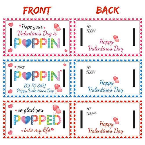 30 Pieces Valentines Day Gifts for Kids Valentines Day Cards for Kids classroom School .Heart POP Bracelets.Valentine&#x27;s Classroom Exchange Cards and Kids Party Favors.Valentines goody bag filler.