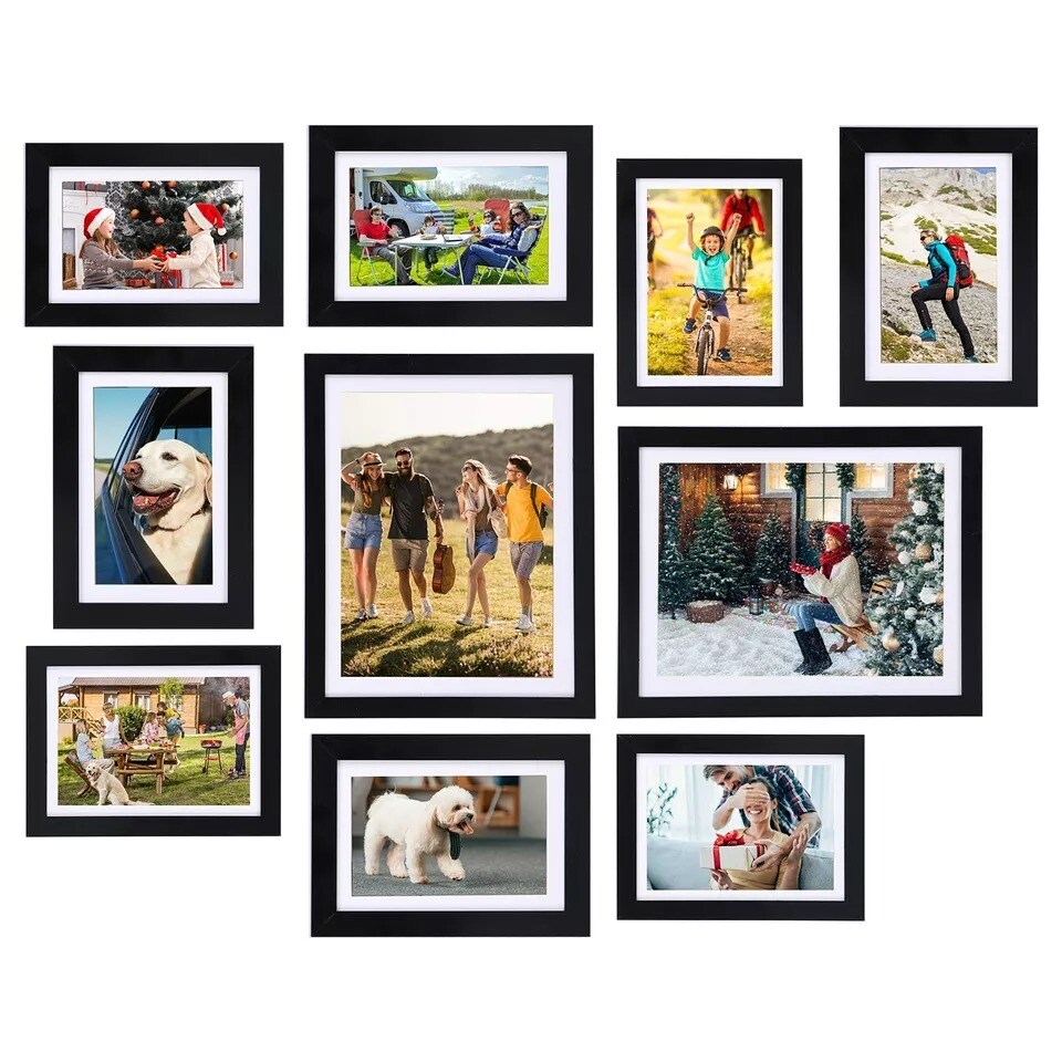 10 Pack Picture Frames 6x8 5x7 8x10 inch Picture Artwork Wall Desktop Display