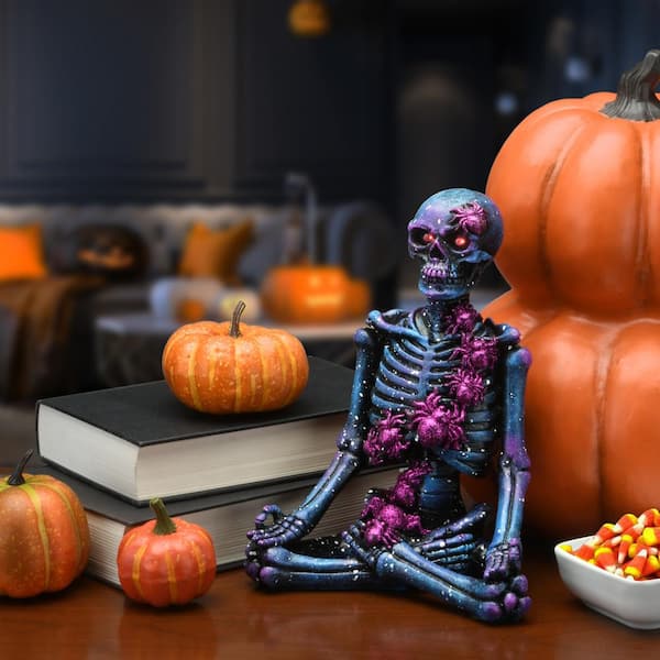 Halloween 10&#x22; LED Purple Galaxy Skeleton Decor