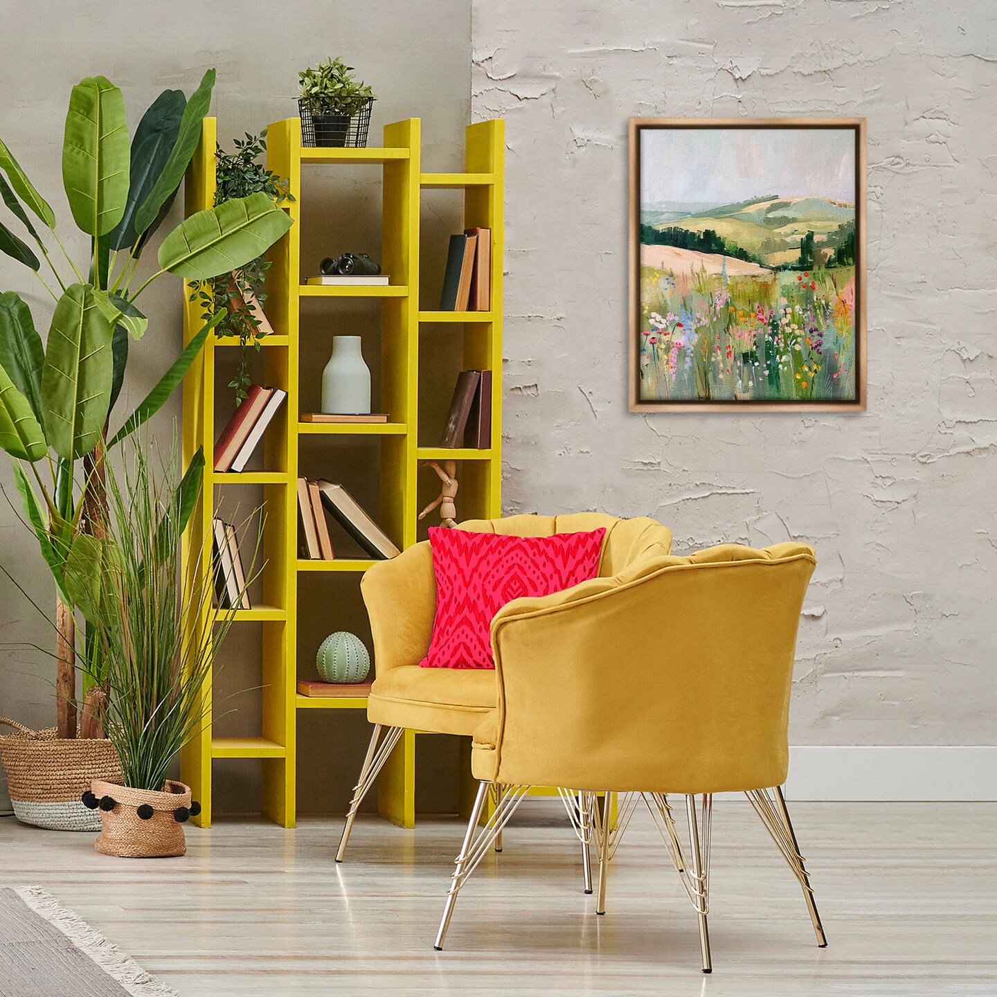 Stupell Industries Pastel Countryside Meadows Floater Framed Canvas Wall Art Design by RileyB