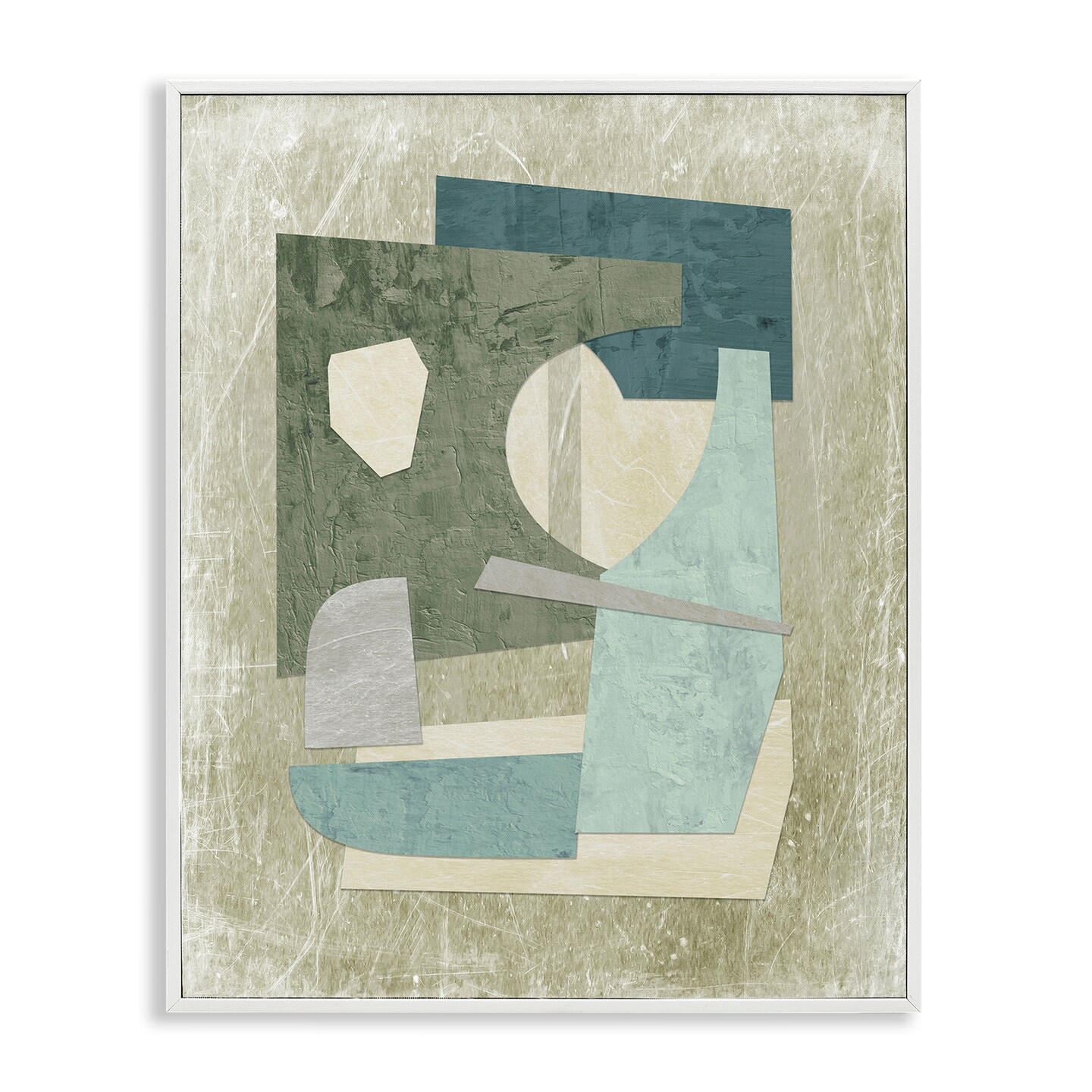 Stupell Industries Neutral Shapes Arranged Framed Giclee Wall Art Design by Suzanne Nicoll