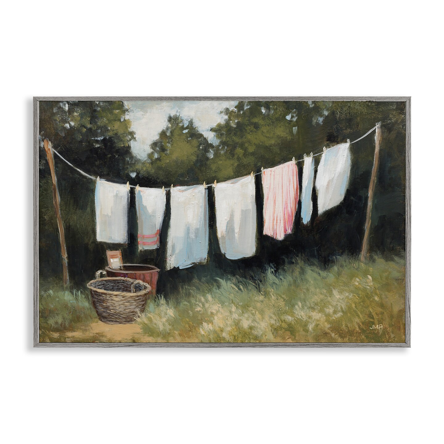 Stupell Industries Laundry Out To Dry Framed Giclee Wall Art Design by Julia Purinton