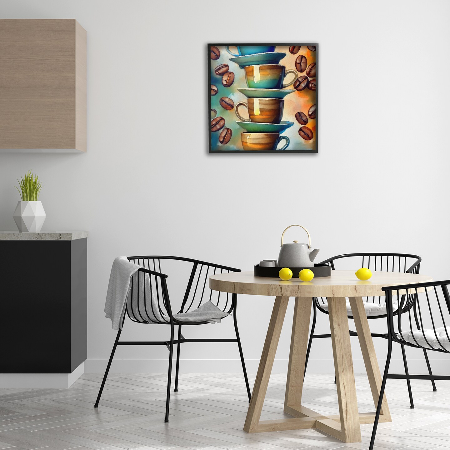 Stupell Industries Ceramic Teacups & Coffee Framed Giclee Wall Art Design by Alina Georgescu