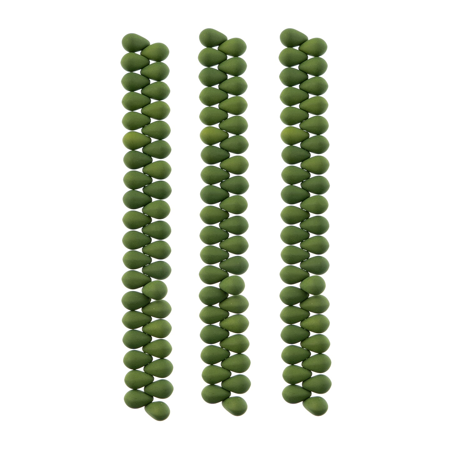 John Bead 114pcs 6x9mm Czech Glass White Alabaster Velvet Drop Bead Strands