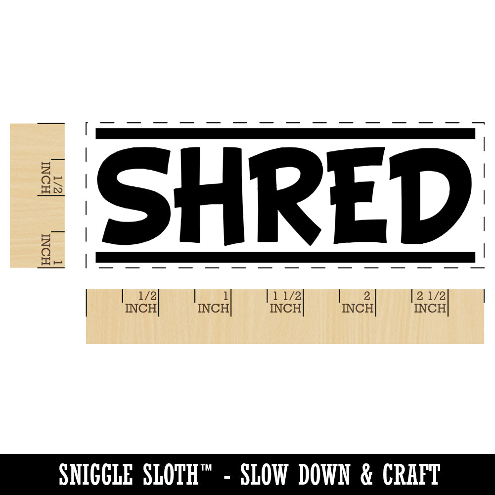 Shred Border Top Bottom Self-Inking Rubber Stamp Ink Stamper for Business Office