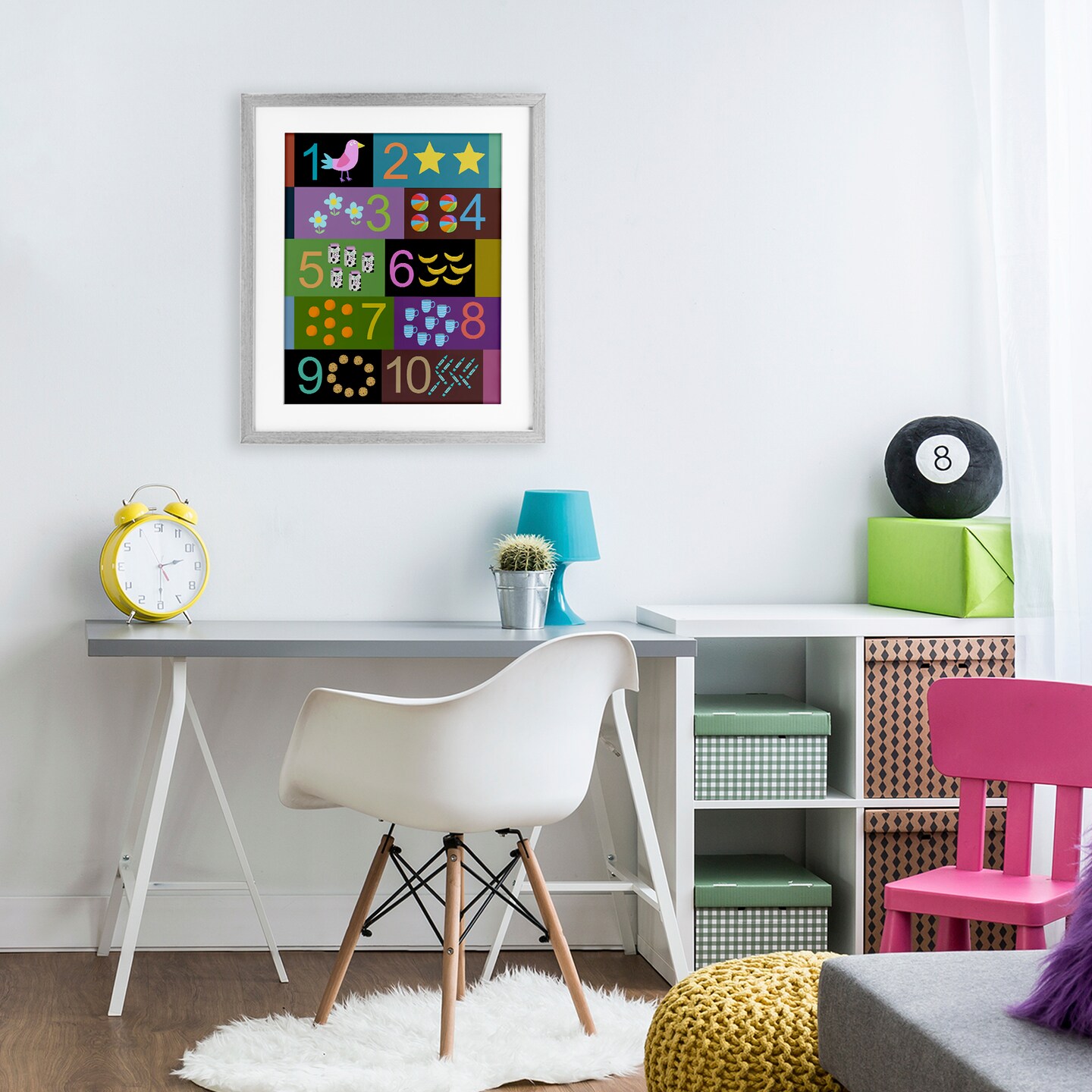 Stupell Industries Learning To Count Chart Framed Print Under Glass, design by Carla Daly