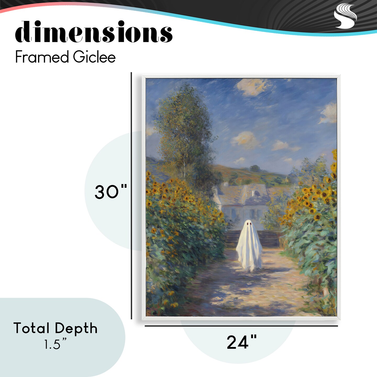 Stupell Industries Monet Style Sunflower Ghost Framed Giclee, design by Arlington Prints
