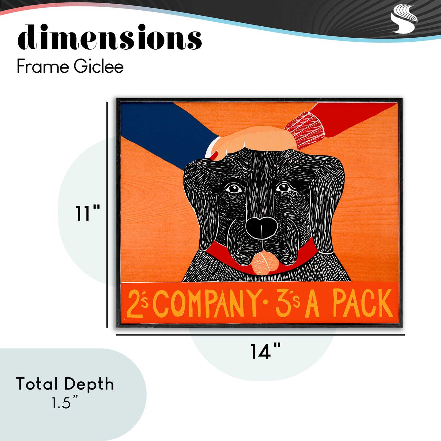 Stupell Industries 2's Company Dog Framed Giclee, design by Stephen Huneck