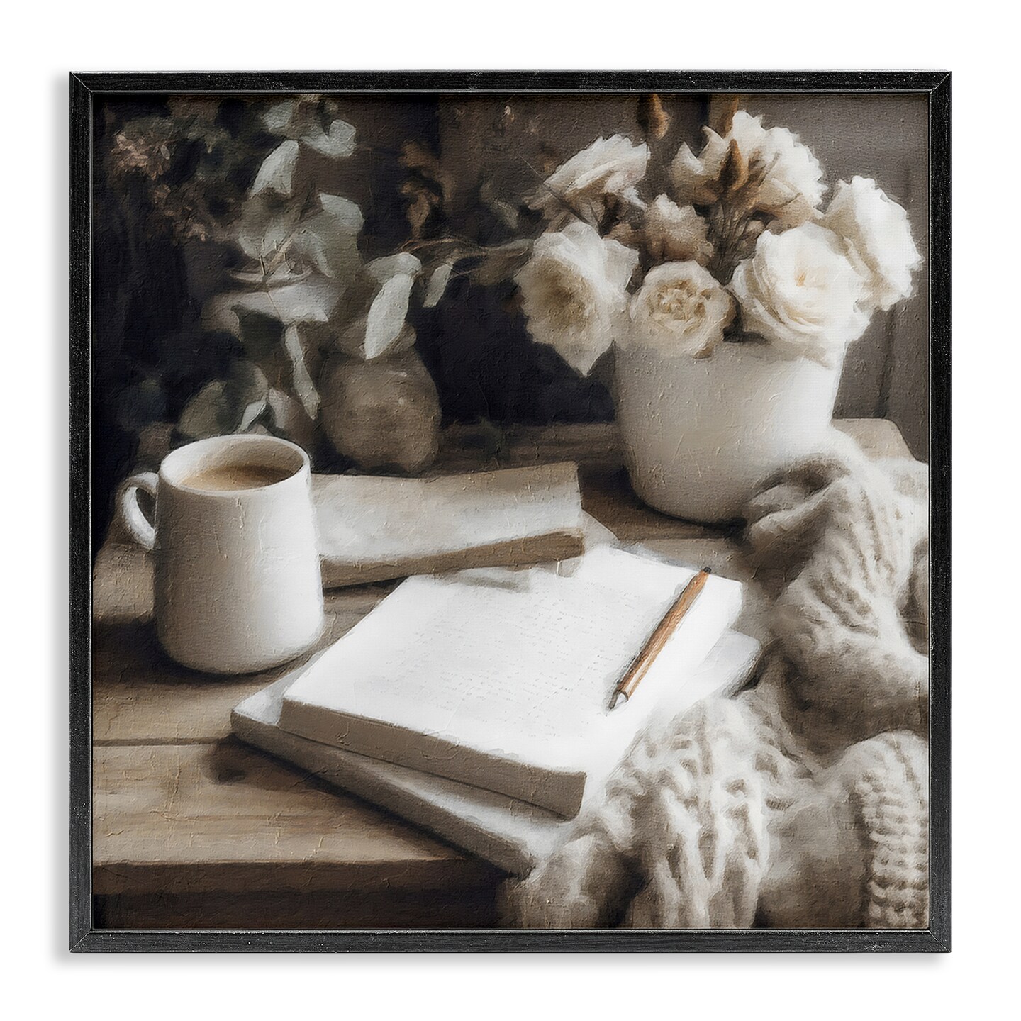 Stupell Industries Morning Coffee & Journaling Framed Giclee, design by Riley B