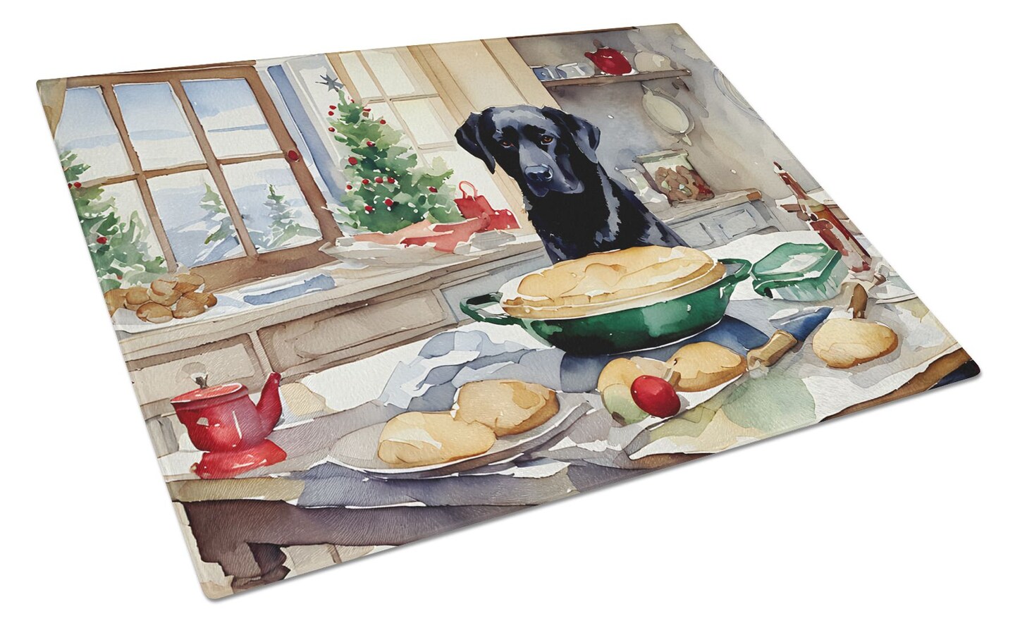 Edge Collections - 12" X 15" - Christmas Glass Cutting Board, Chopping Board - 1 Unit