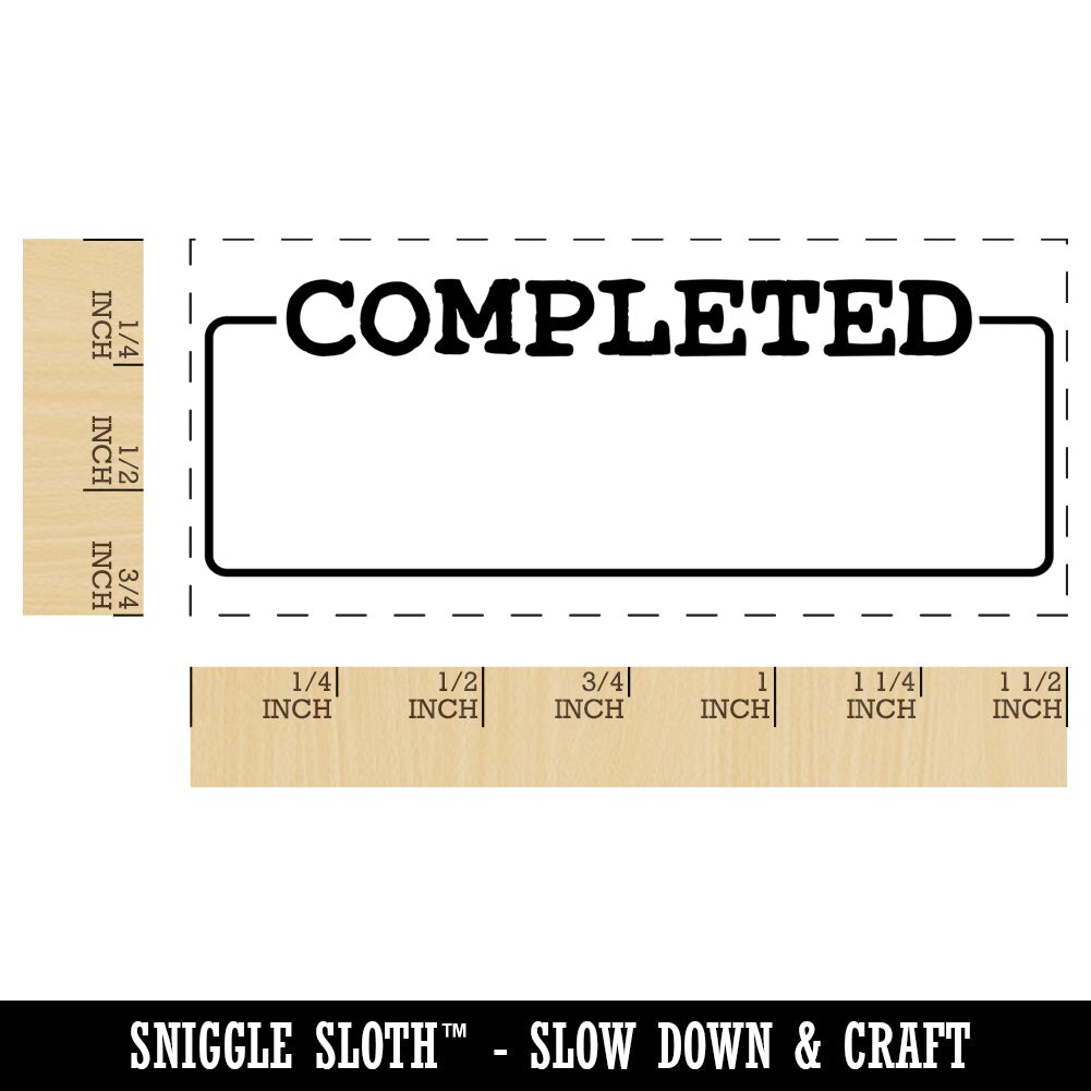 Completed Blank Box for Date Signature Self-Inking Rubber Stamp Ink Stamper for Business Office