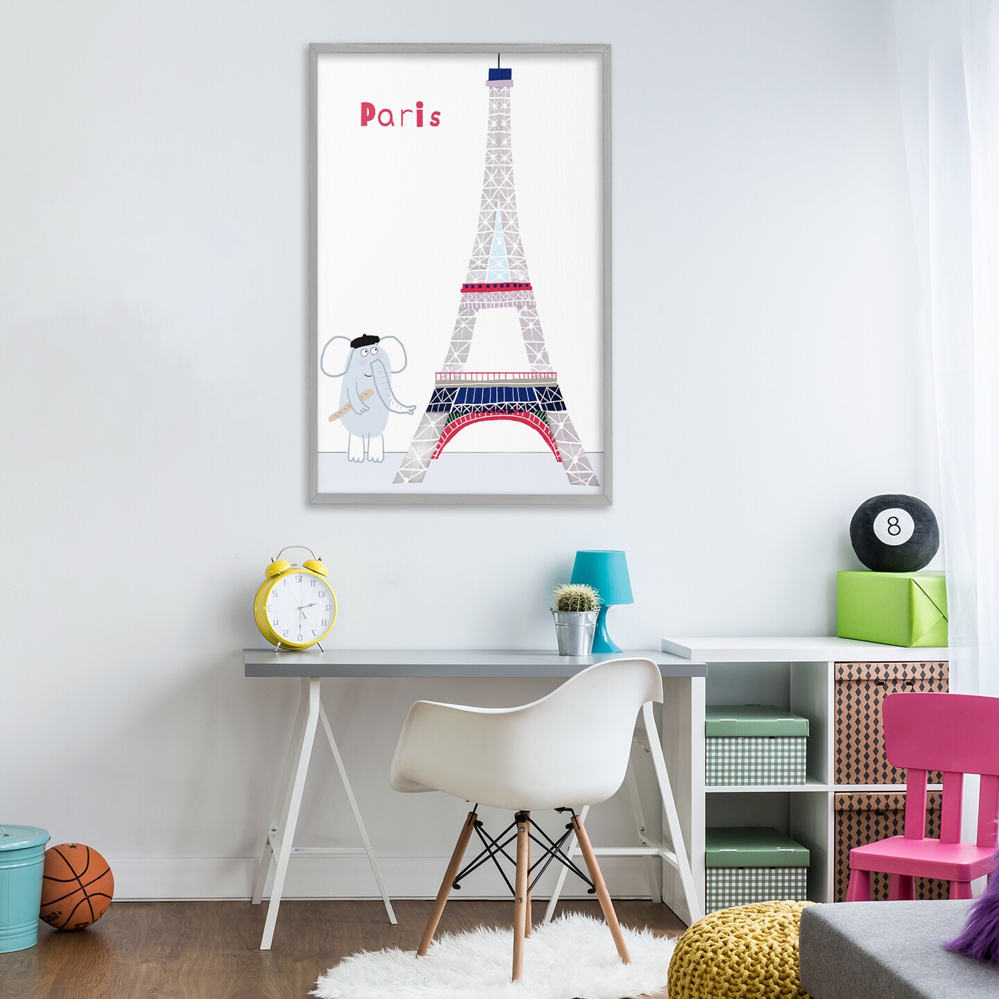 Stupell Industries Elephant & Eiffel Tower Framed Giclee, design by Carla Daly