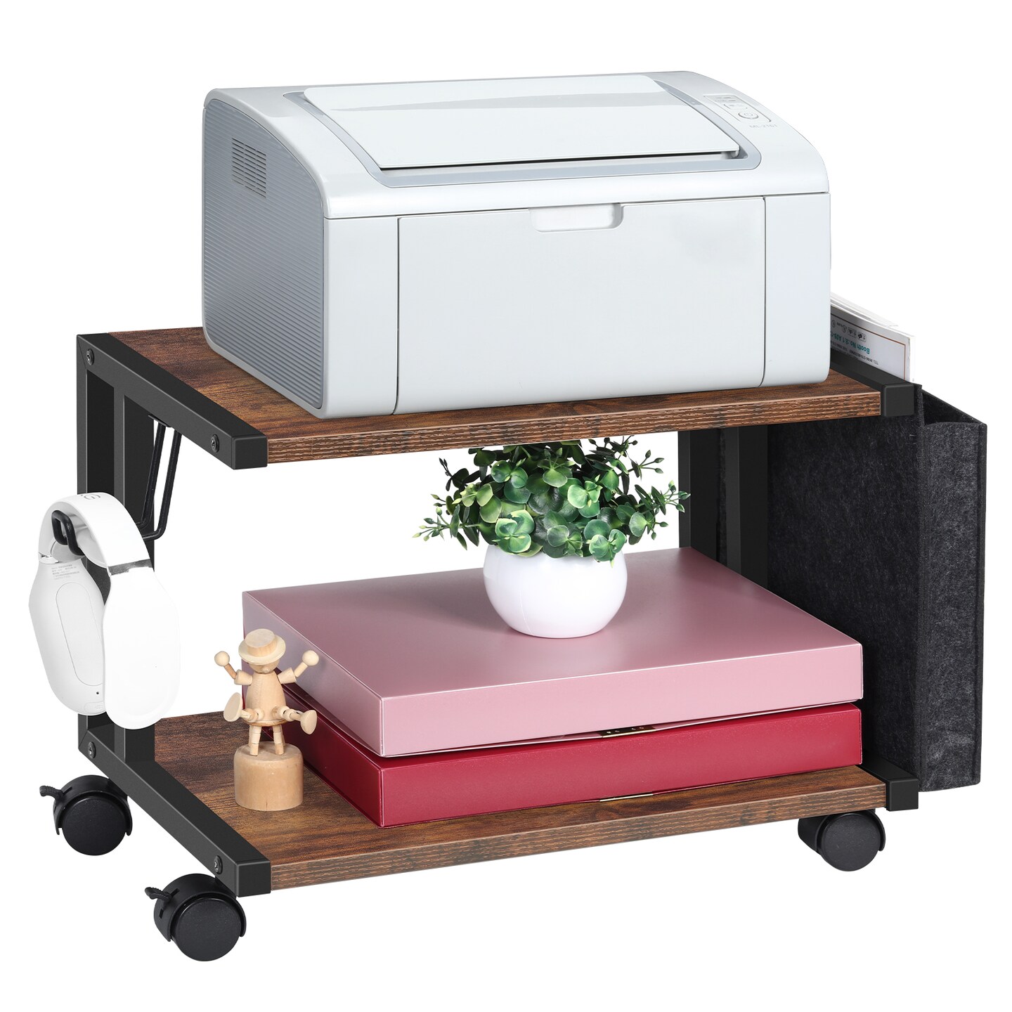 2-Tier Printer Stand Can Be Used As Desk Shelf Or under Desk Organizer