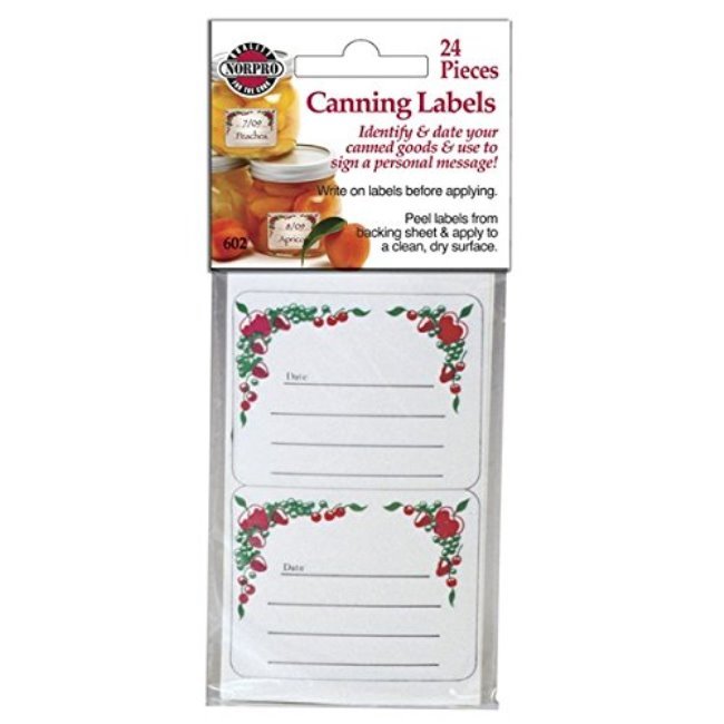 Norpro 24 pc Square Canning Food Mason Jar Labels - Identify Date Canned Goods