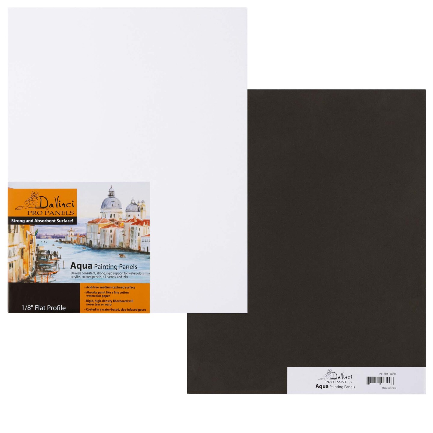 Jerry's Artarama Da Vinci Aqua Pro Panels - 8x10" - 1/8" Thick Rigid Watercolor Board with Acid-Free Surface, Clay-Infused Gesso, Ideal Watercolor Boards for Painting Mixed Media