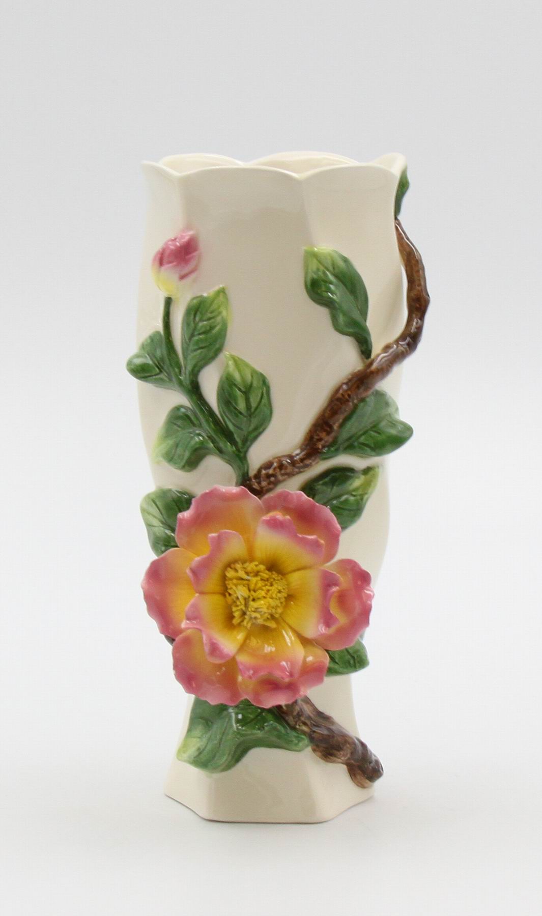 Ceramic Rose Flower Vase, Home Decor, Gift for Her, Gift for Mom