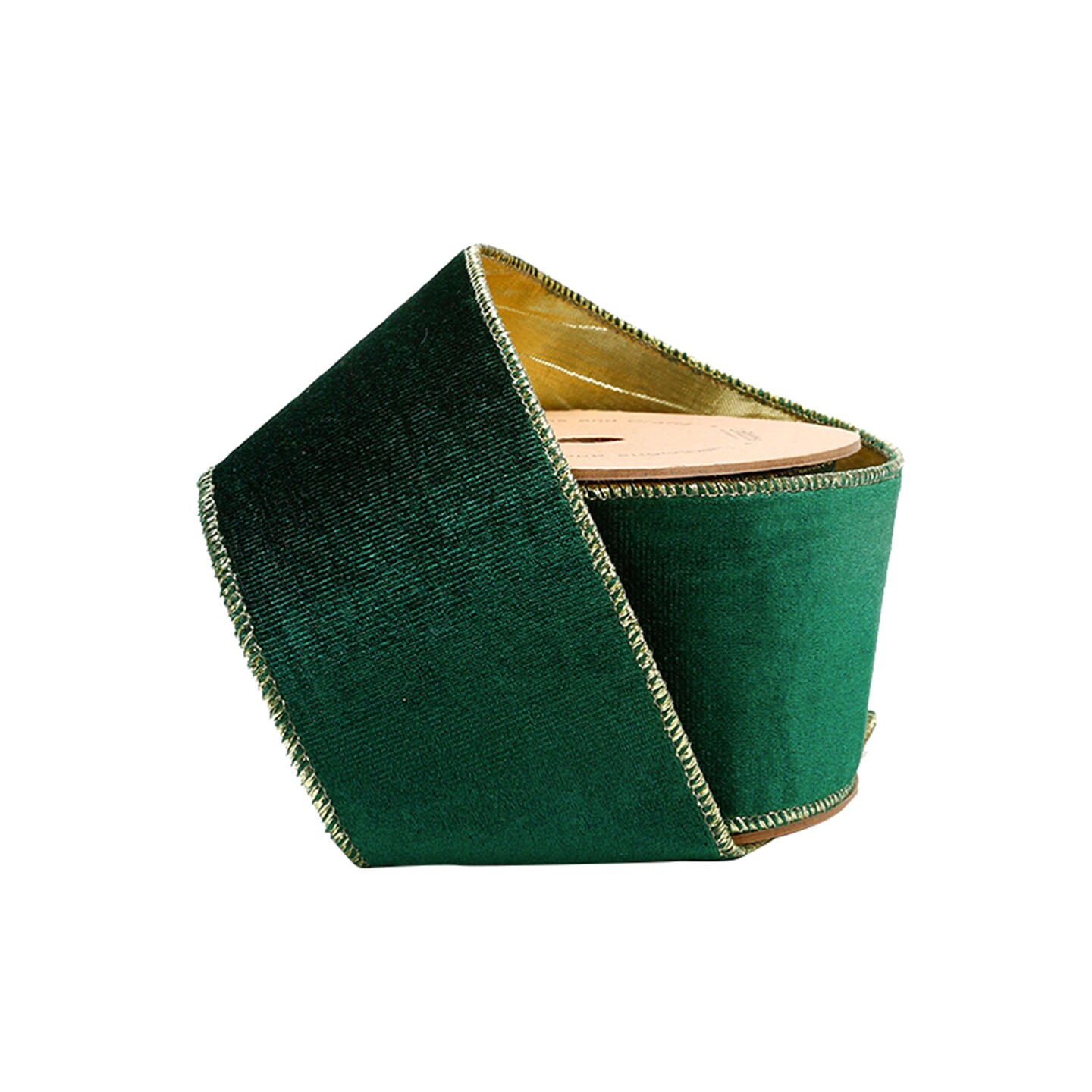LaRibbons 4&#x22; - 2 1/2&#x22; Reversible Velvet/Lurex Wired Ribbon | 10 Yard Roll
