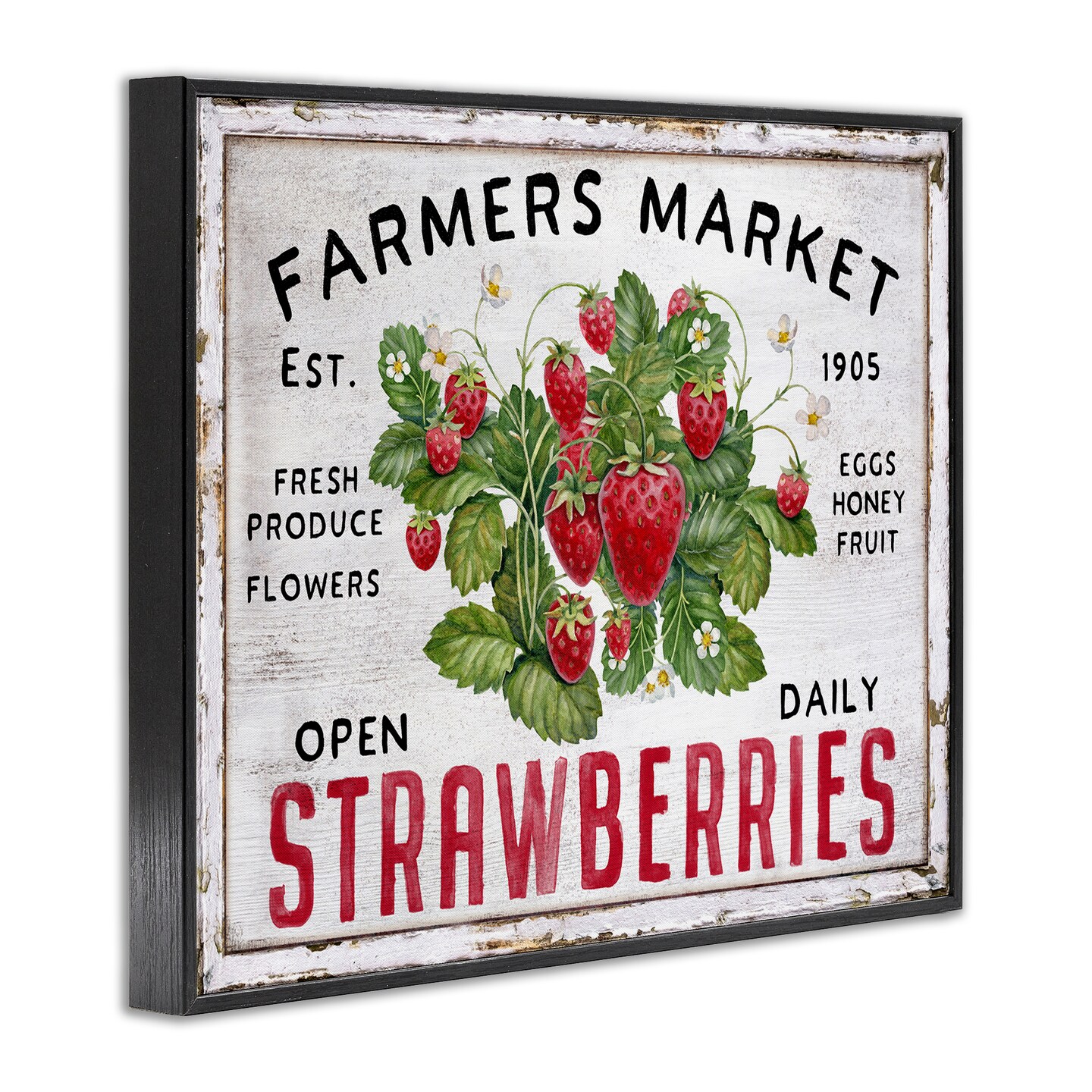 Stupell Industries Farmers Market Strawberries Framed Giclee Wall Art Design by Creatif Belle