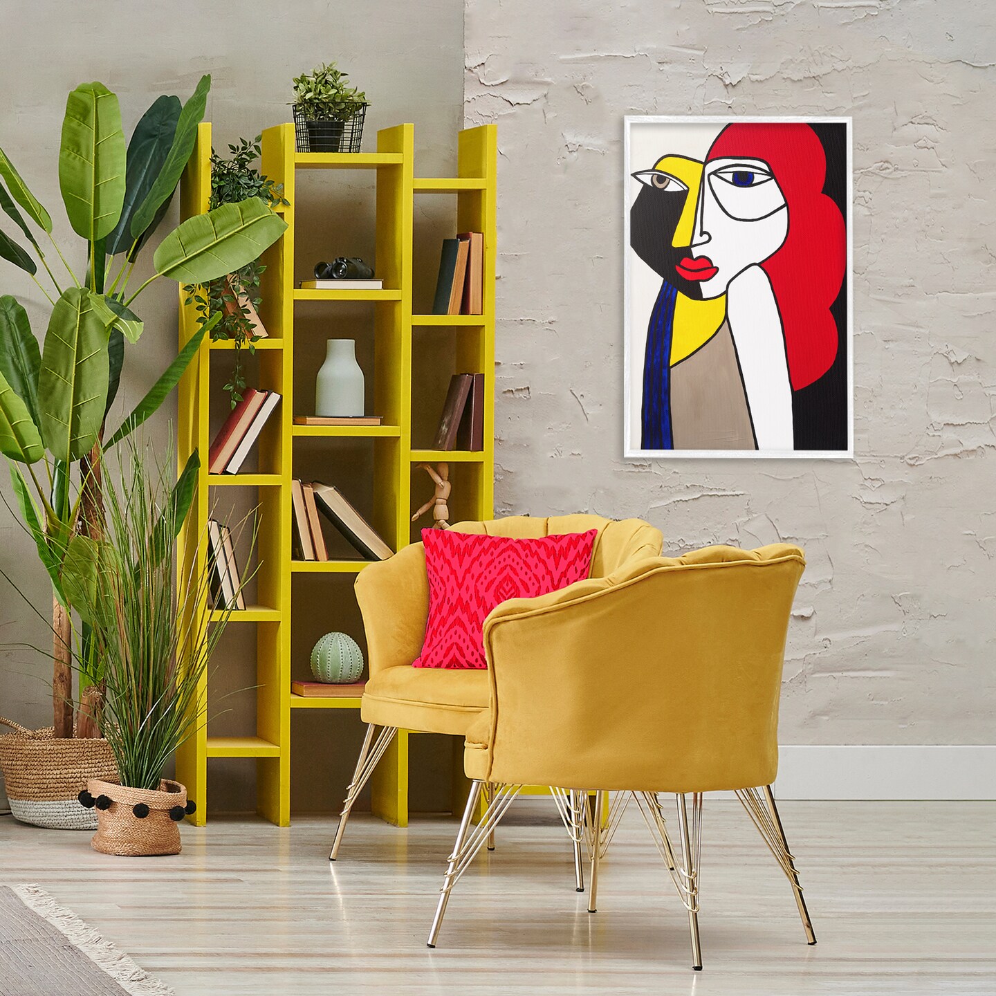 Stupell Industries Cubist Portrait of Woman Framed Giclee Wall Art Design by Ruth Fromstein